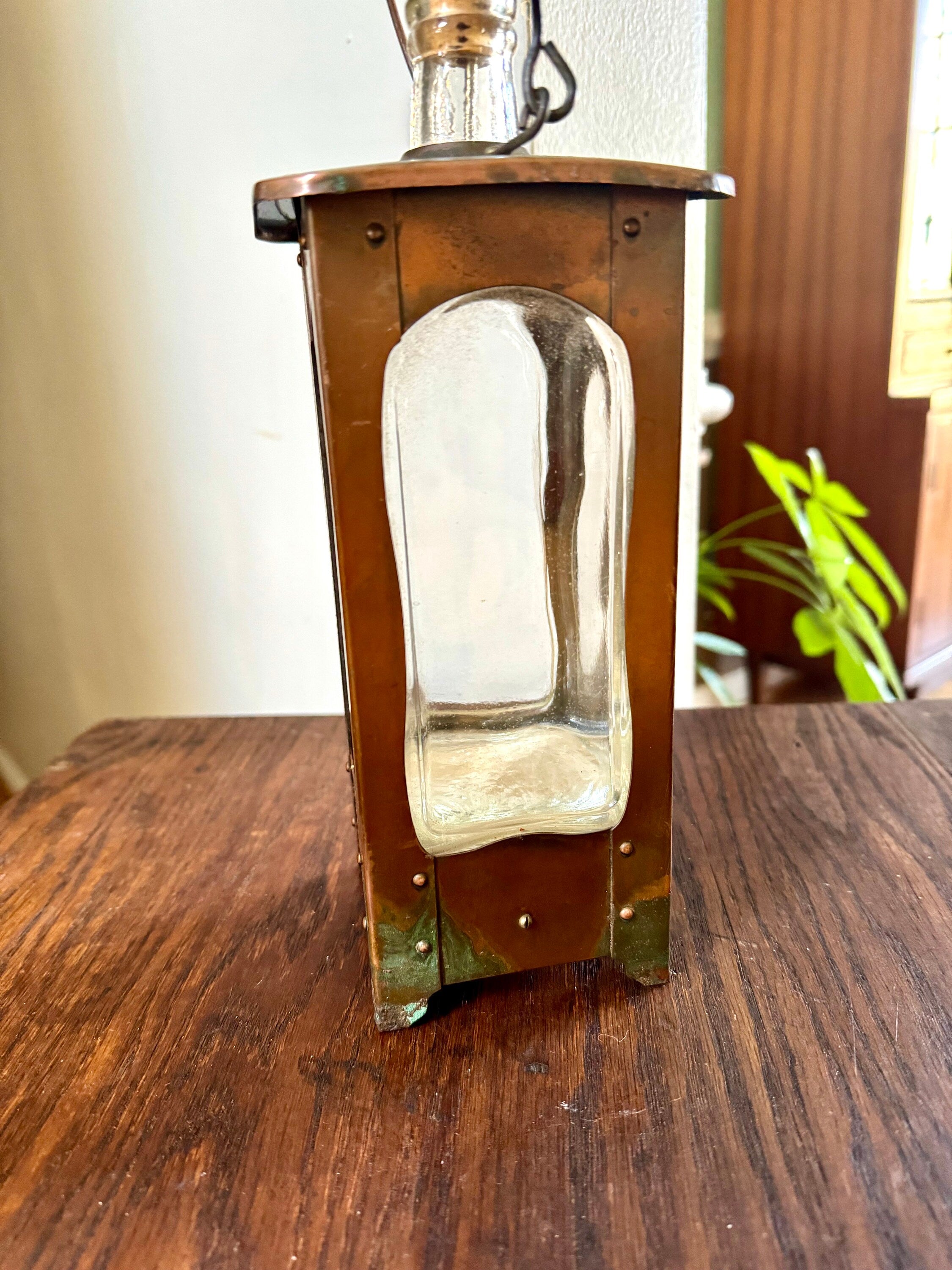 Vintage Copper Musical Lantern Decanter | Glass and Copper Music Decanter | Lantern Style Decanter | Anniversary Song Musical Decanter