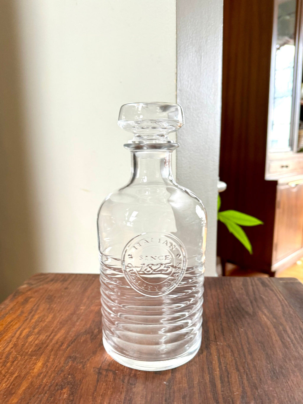 Vtg Bormioli Rocco Glass Decanter | Ribbed Italian Quality Glass Bottle With Stopper | Glass Whiskey Decanter | 2 Available