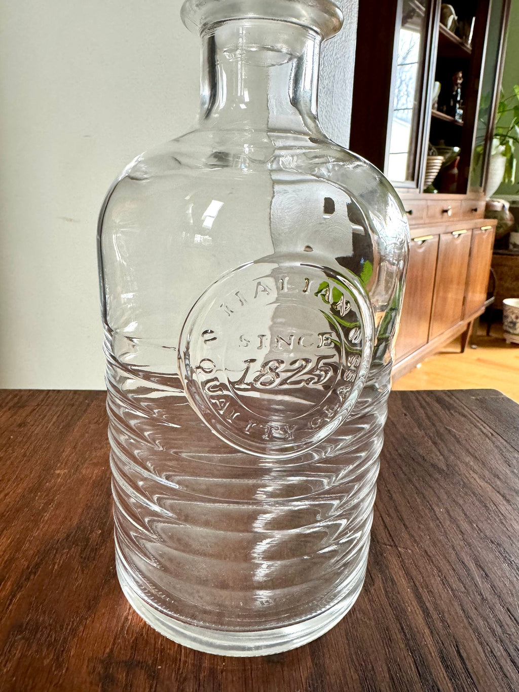 Vtg Bormioli Rocco Glass Decanter | Ribbed Italian Quality Glass Bottle With Stopper | Glass Whiskey Decanter | 2 Available