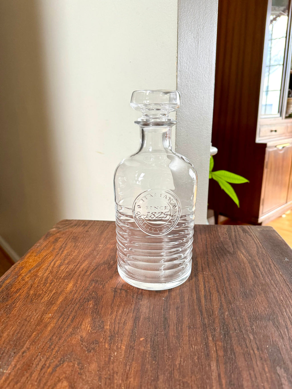 Vtg Bormioli Rocco Glass Decanter | Ribbed Italian Quality Glass Bottle With Stopper | Glass Whiskey Decanter | 2 Available