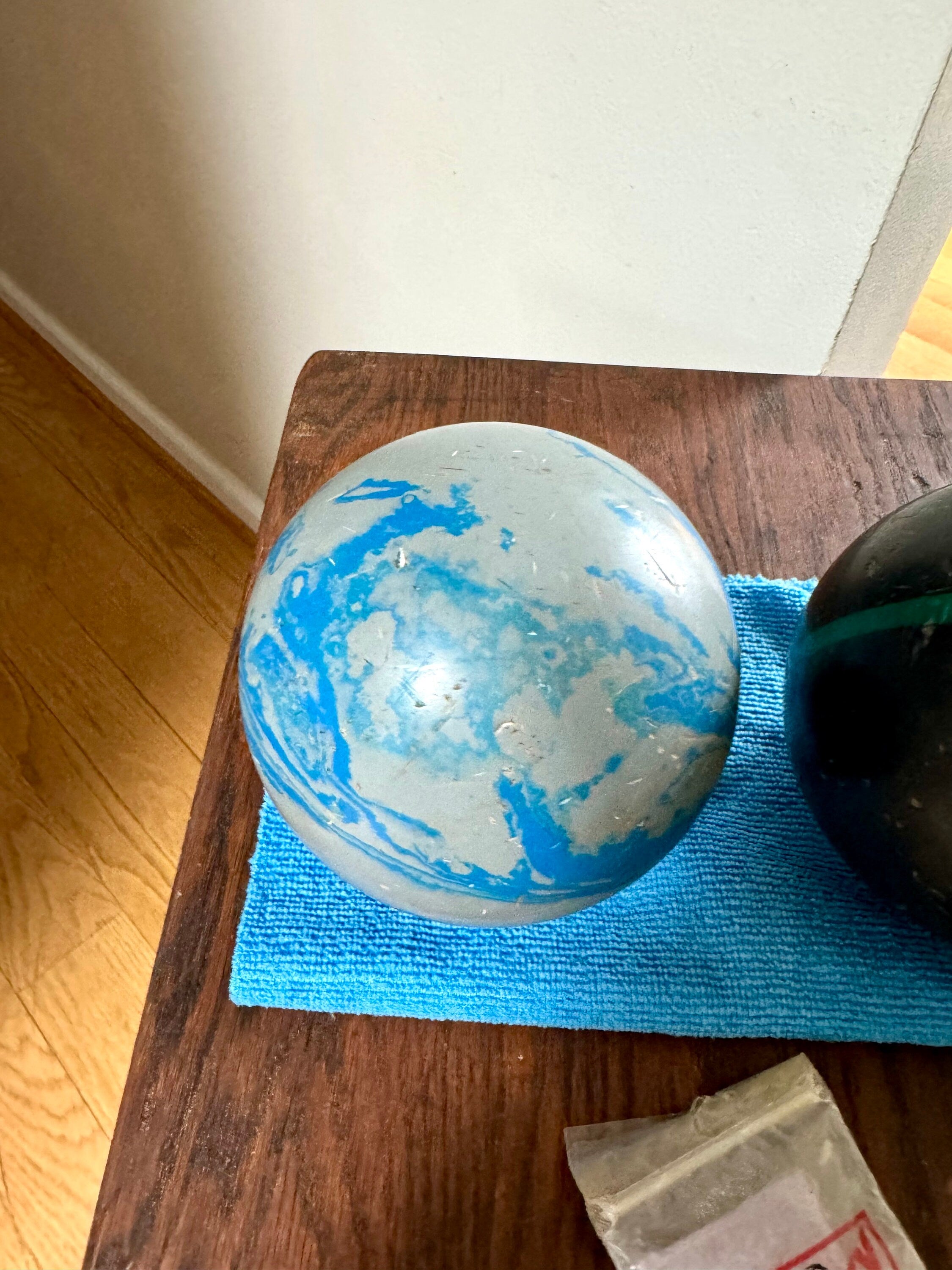 Vtg Marbleized Duck Pins Balls | Duck Pin Bowling Balls | Blue and Black Duck Pin Balls | 3 Duckpin Bowling Balls | Duckpin Ball Set