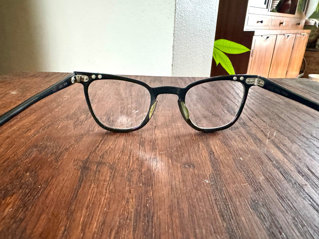 Vtg Pair Of 1950's Cat Eye Eyeglasses | Bausch and Lomb Eyewear | Cats Eye Glasses | Jeweled Eyeglasses| Black and White Striped Eyewear