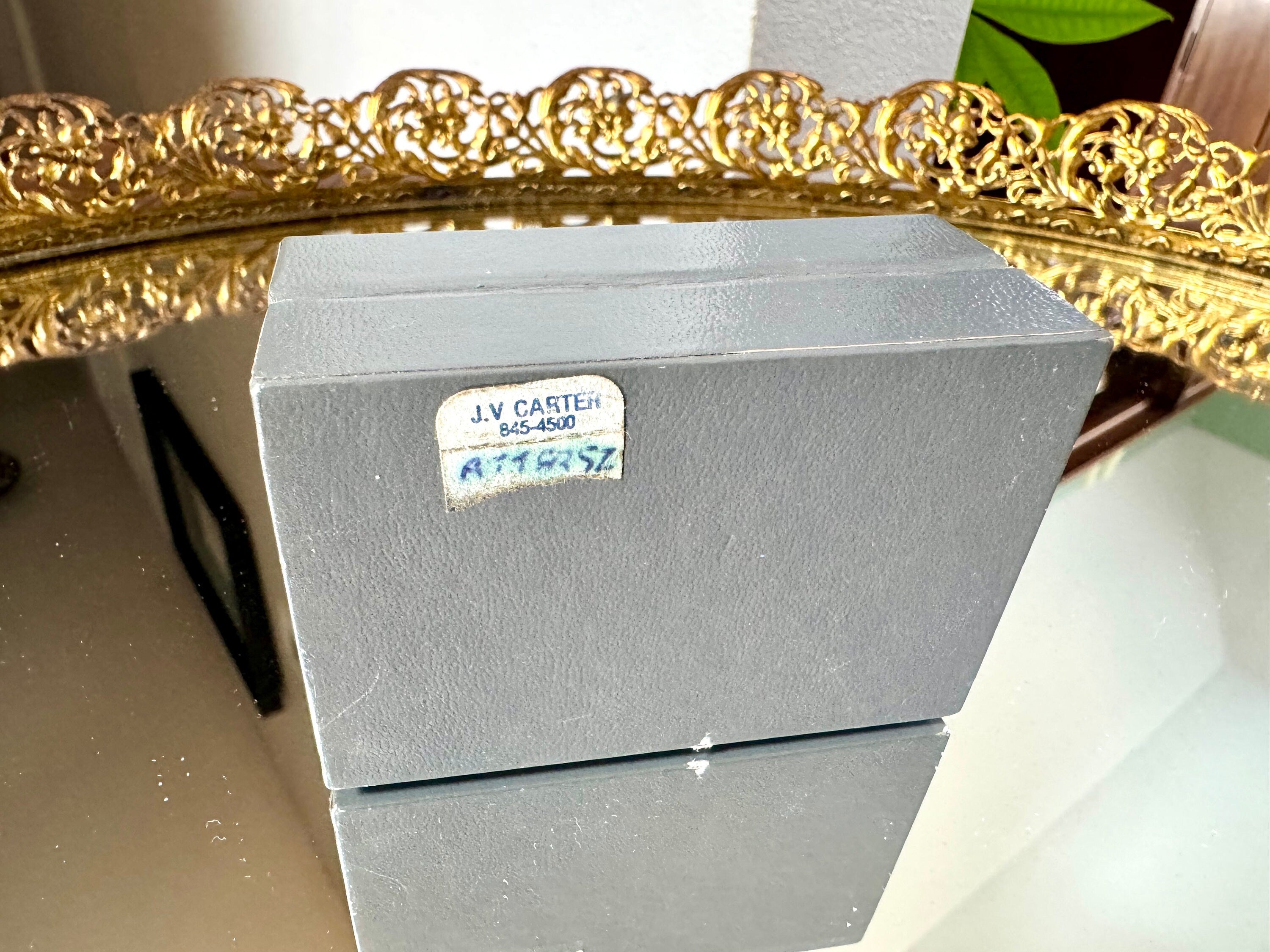 J.V. Carter 14KT Etched Tie Tack Pin | Vintage 14K Yellow Gold Tie Tack Pin in Original Box | Simple Gold Tie Tack Pin