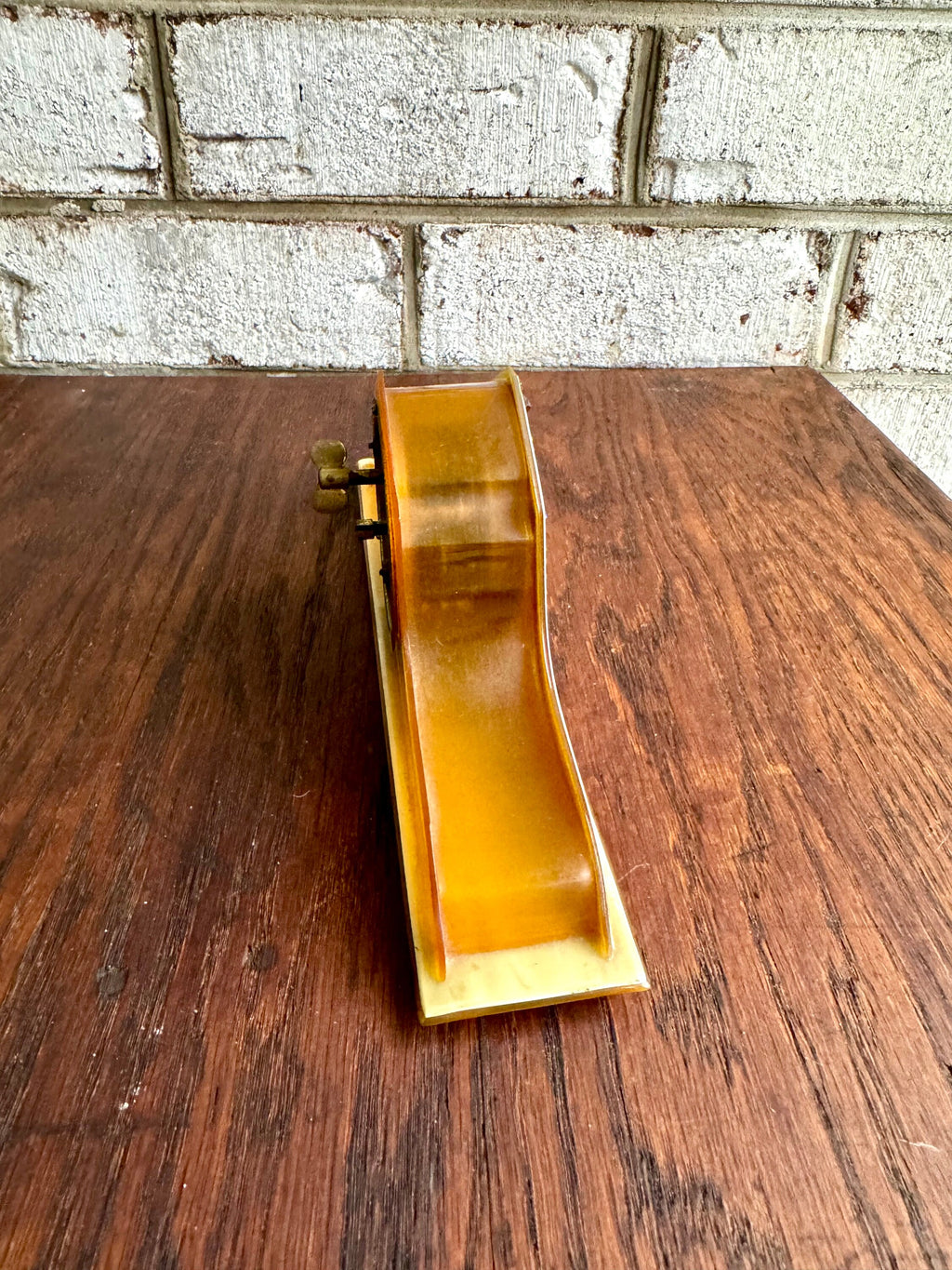 Celluloid & Bakelite Vanity Clock | Vintage Ornate Celluloid Bakelite Dresser Clock | Small Made In USA Celluloid Vanity Clock | Art Deco Clock