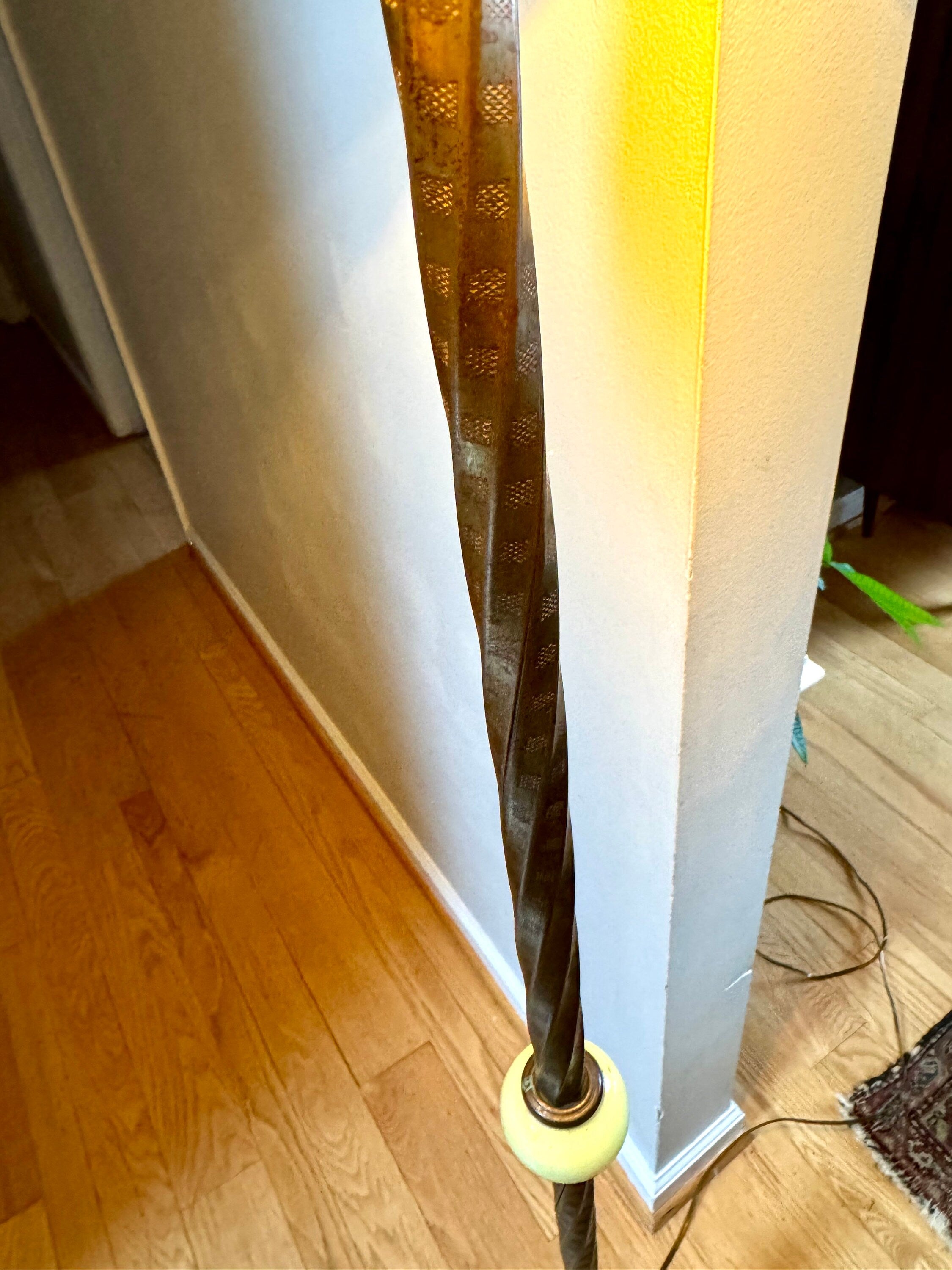 Artistic Brass & Bronze Works Floor Lamp | Antique Brass and Onyx Floor Lamp | Signed Ornate Onyx and Brass Floor Lamp | Shade Not Inc