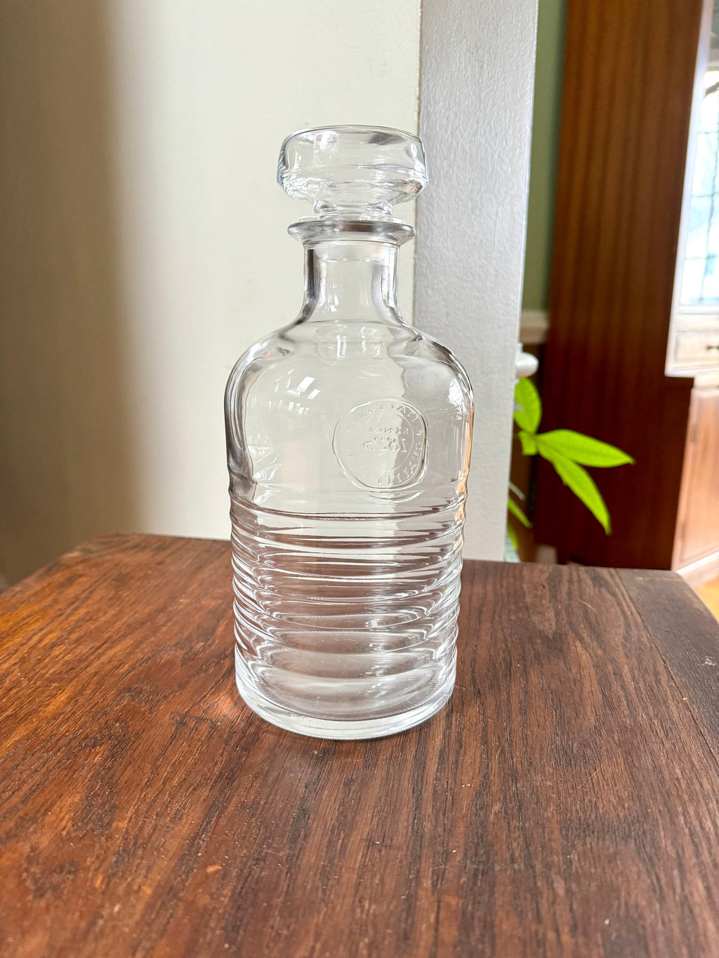 Vtg Bormioli Rocco Glass Decanter | Ribbed Italian Quality Glass Bottle With Stopper | Glass Whiskey Decanter | 2 Available