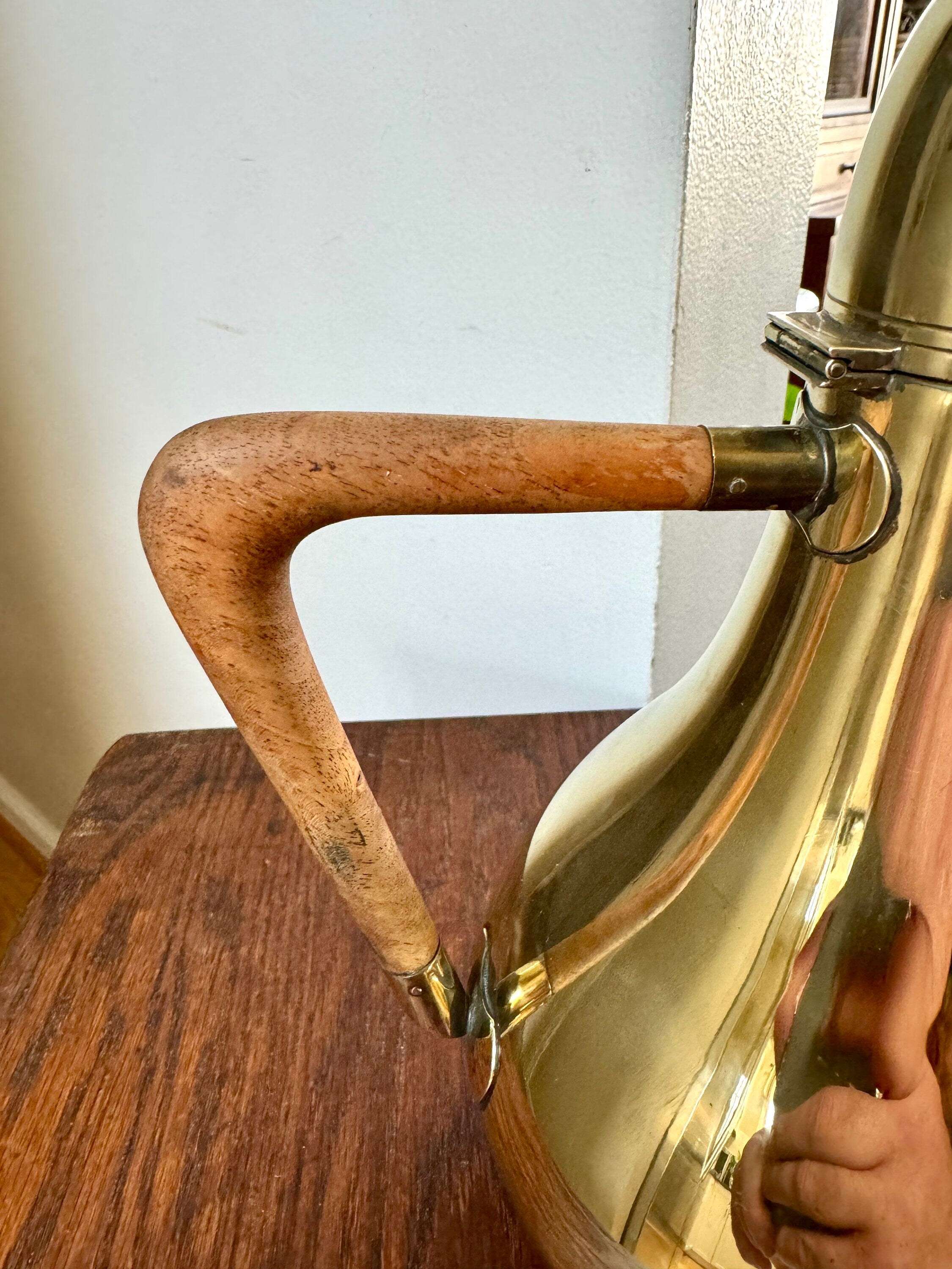 Vtg Italian Brass Tea Pot | Mid Century Modern Brass Teapot with Wood Handle | Made In Italy Brass Tea Kettle