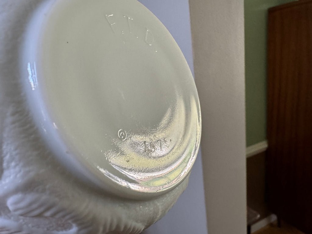 Vtg FTD White Planter | 1975 Milk Glass Planter | Oak Leaf White Glass Planter | Milk Glass FTD Pot