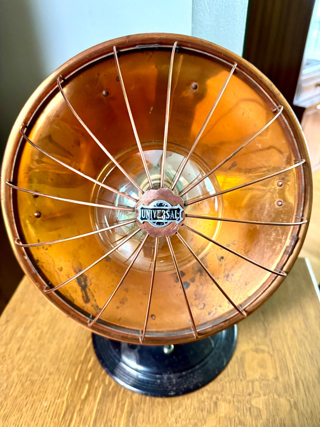 Repurpose Universal Heater Lamp | Vtg Copper Space Heater Up Cycled Light | Rustic Brass Heater lamp | Industrial Accent Lamp