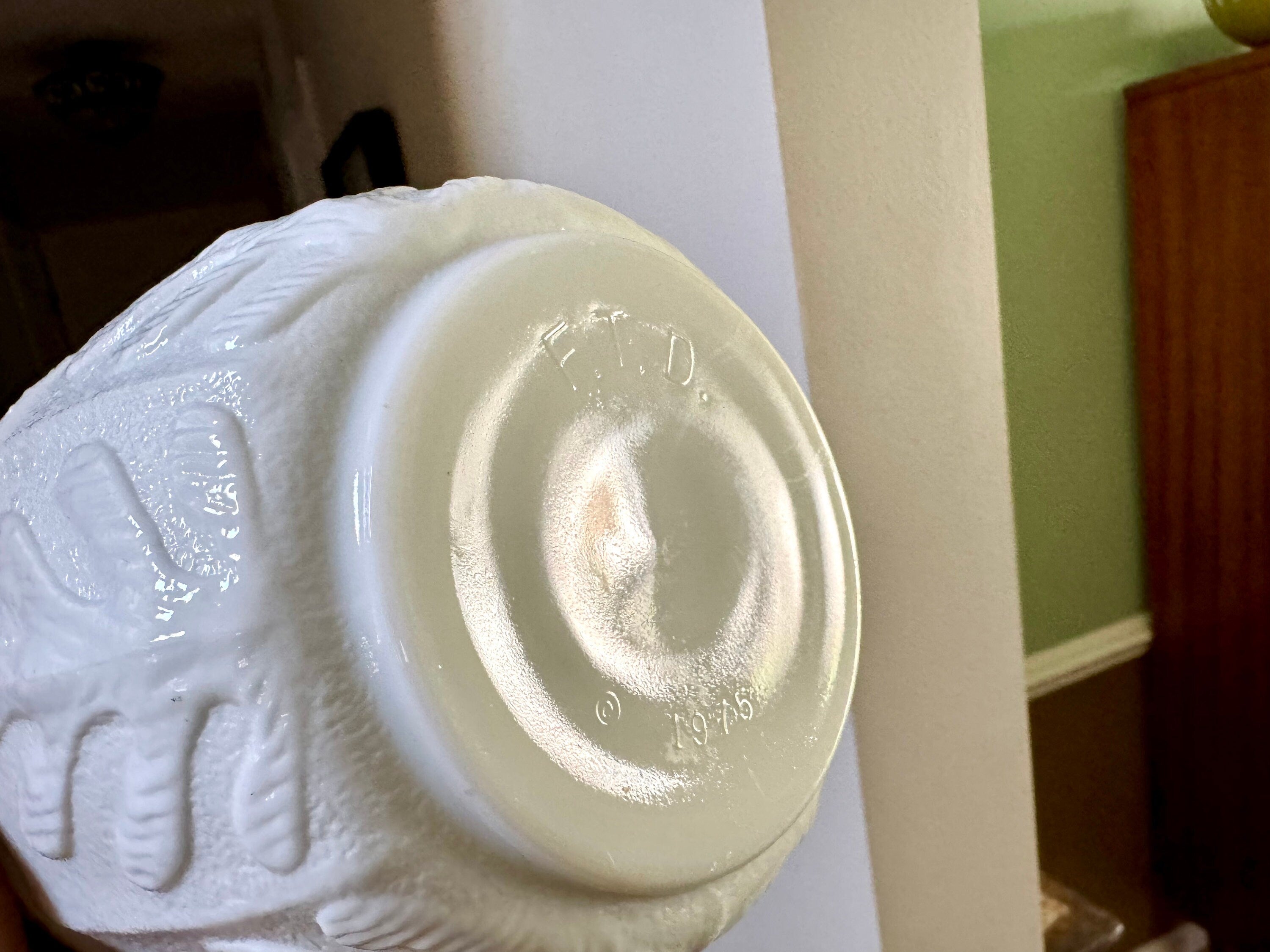 Vtg FTD White Planter | 1975 Milk Glass Planter | Oak Leaf White Glass Planter | Milk Glass FTD Pot
