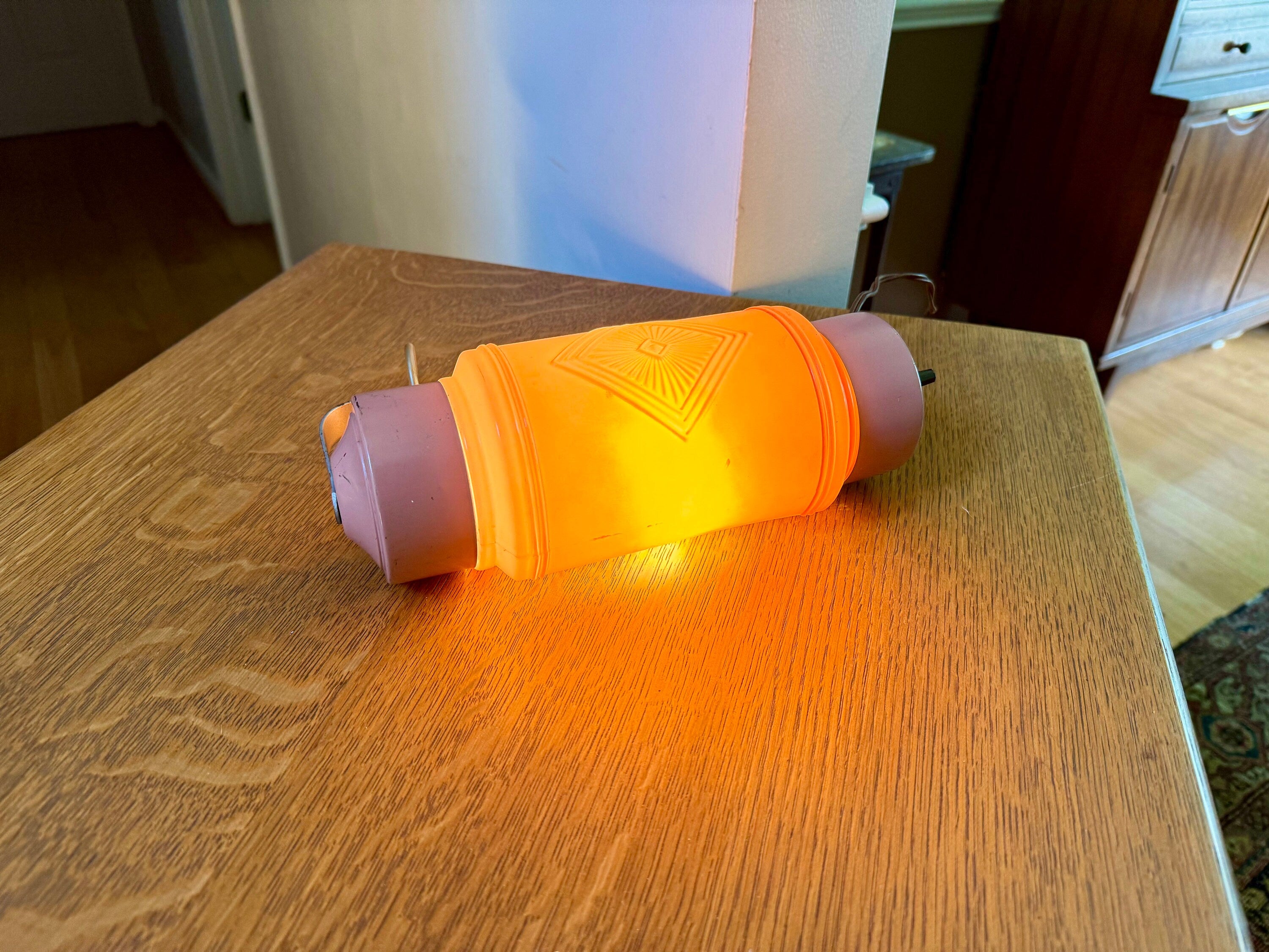 Vintage Art Deco Headboard Lamp | Pink Glass Headboard Lamp | Art Deco Reading Lamp | In bed Reading Lamp | Pink Pressed Glass Reading Lamp