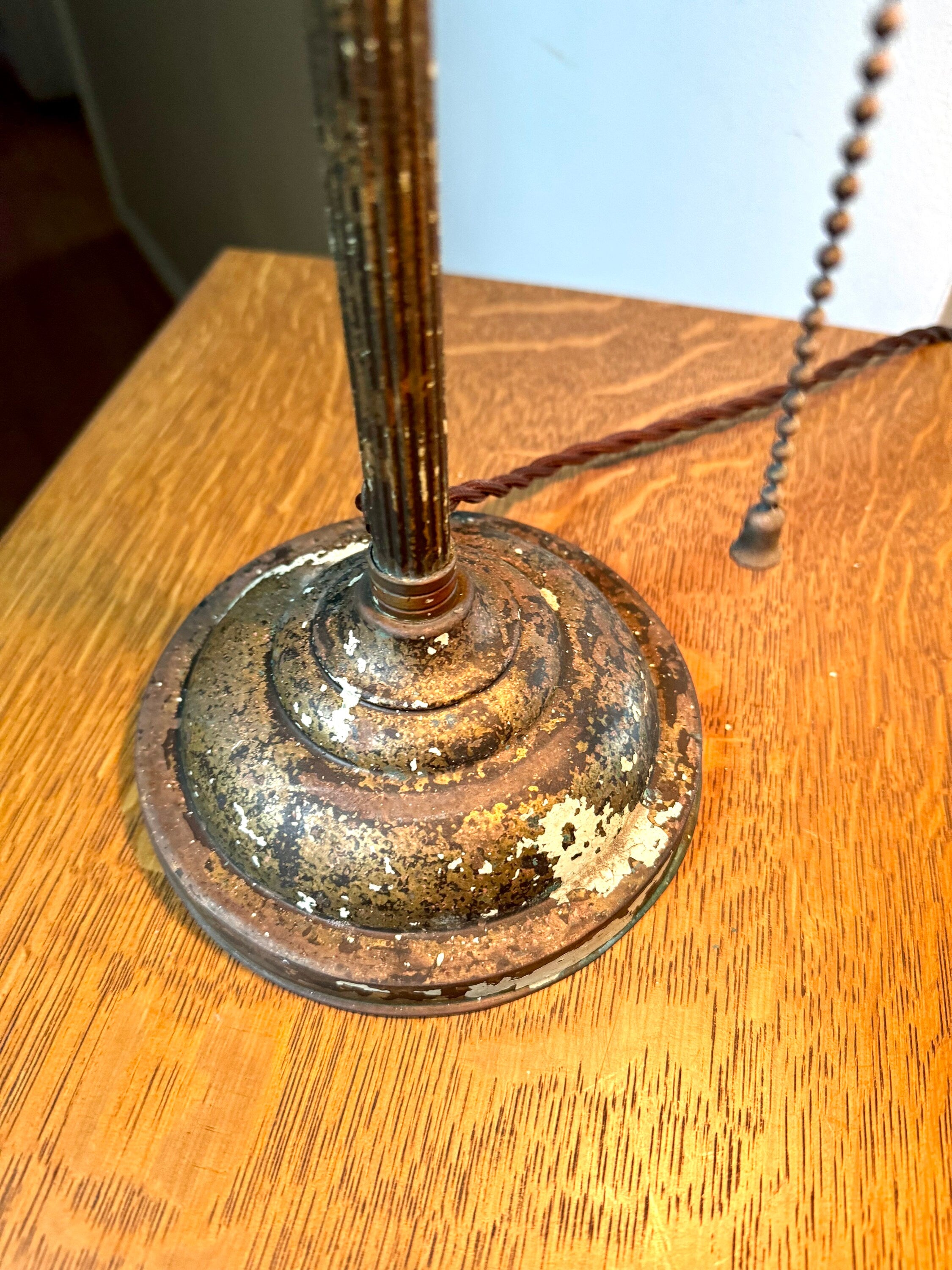 Vintage Industrial Art Decor Lamp | Industrial Pillar Lamp | Rustic Desk Lamp | Antique Desk Lamp | Distressed Art Deco Lamp | Rewired Lamp