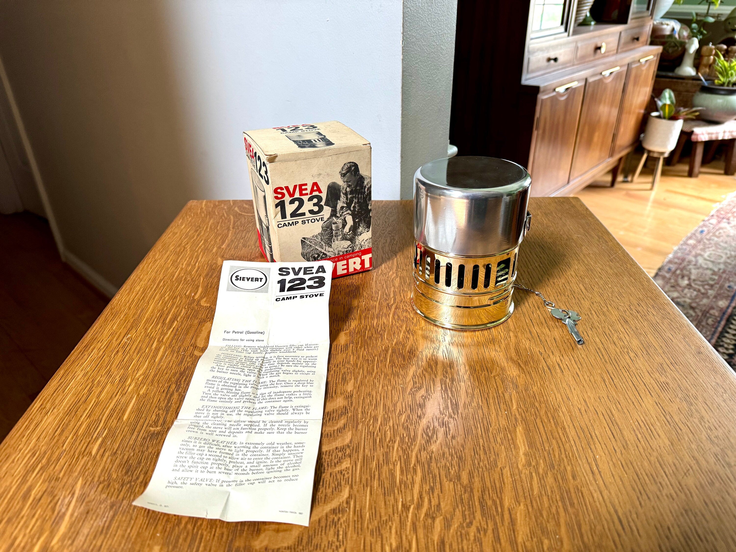 Vintage SVEA 123 Burner Stove | SVEA 123 Backpack Stove | Swedish Brass Camping Stove | Complete SVEA 123 Hiking Stove | Polished Svea Stove