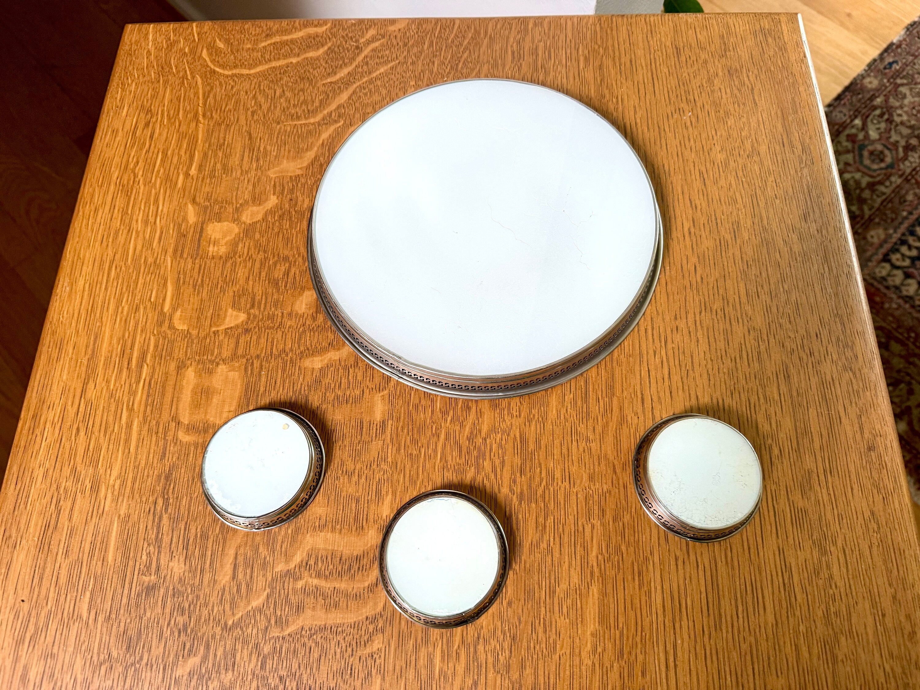 Vtg Metal Reverse Hand Painted Coastal Tray and Coasters | Island Decor Serving Tray and Coasters | Coastal Barware | Coastal Decor
