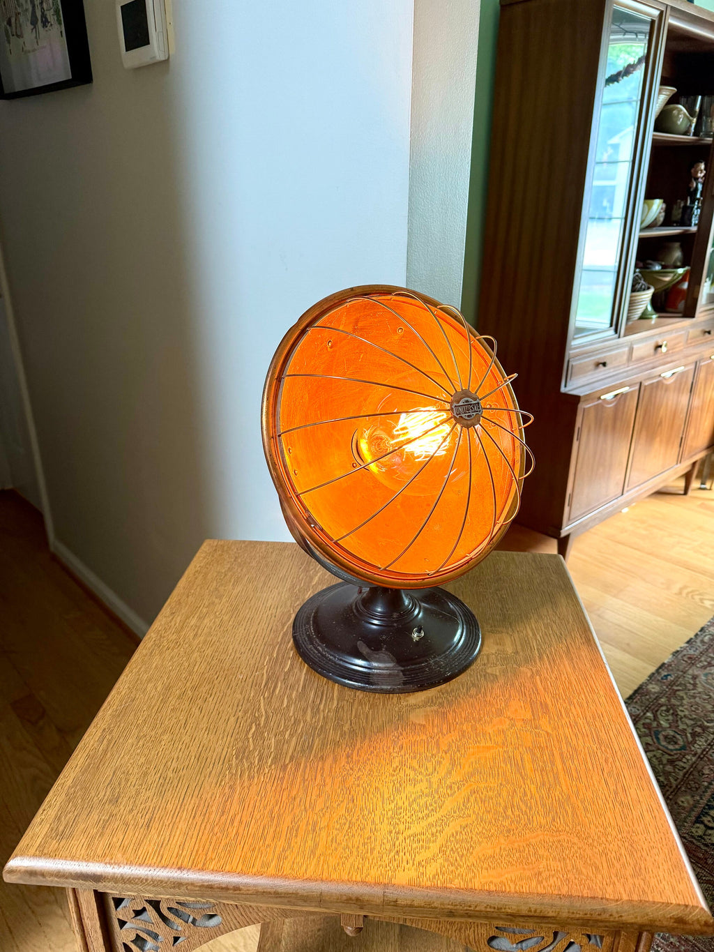 Repurpose Universal Heater Lamp | Vtg Copper Space Heater Up Cycled Light | Rustic Brass Heater lamp | Industrial Accent Lamp