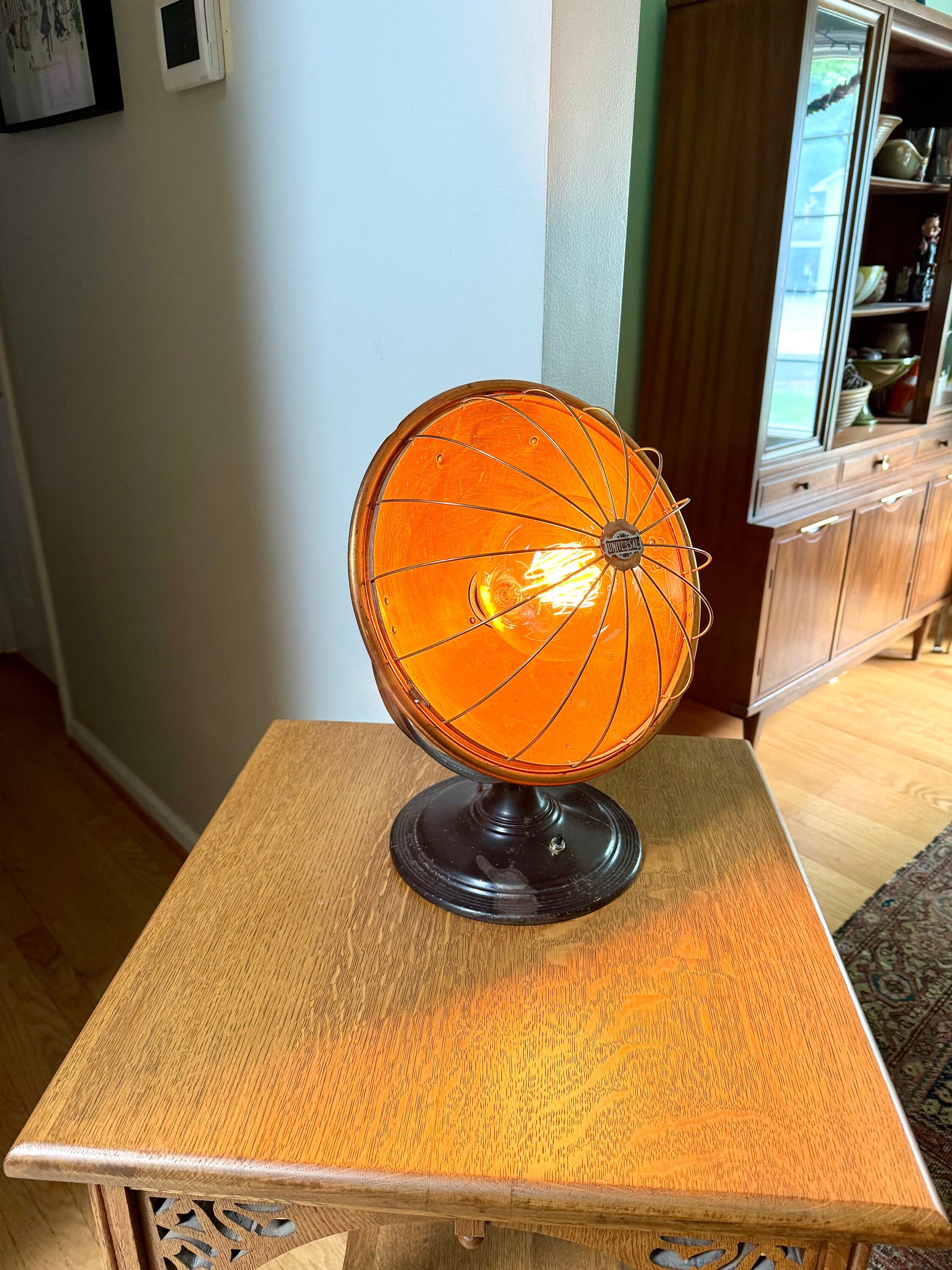 Repurpose Universal Heater Lamp | Vtg Copper Space Heater Up Cycled Light | Rustic Brass Heater lamp | Industrial Accent Lamp