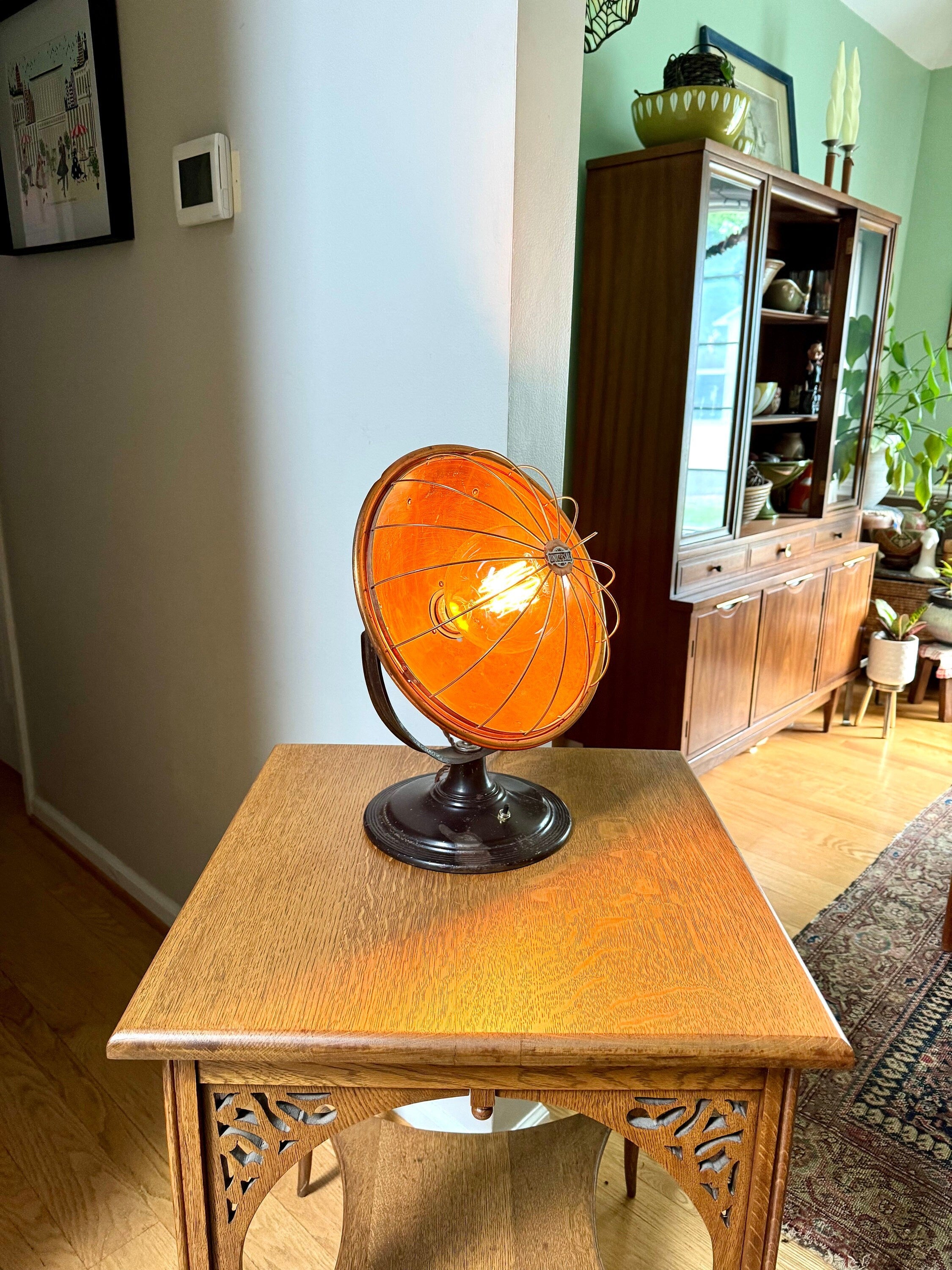 Repurpose Universal Heater Lamp | Vtg Copper Space Heater Up Cycled Light | Rustic Brass Heater lamp | Industrial Accent Lamp