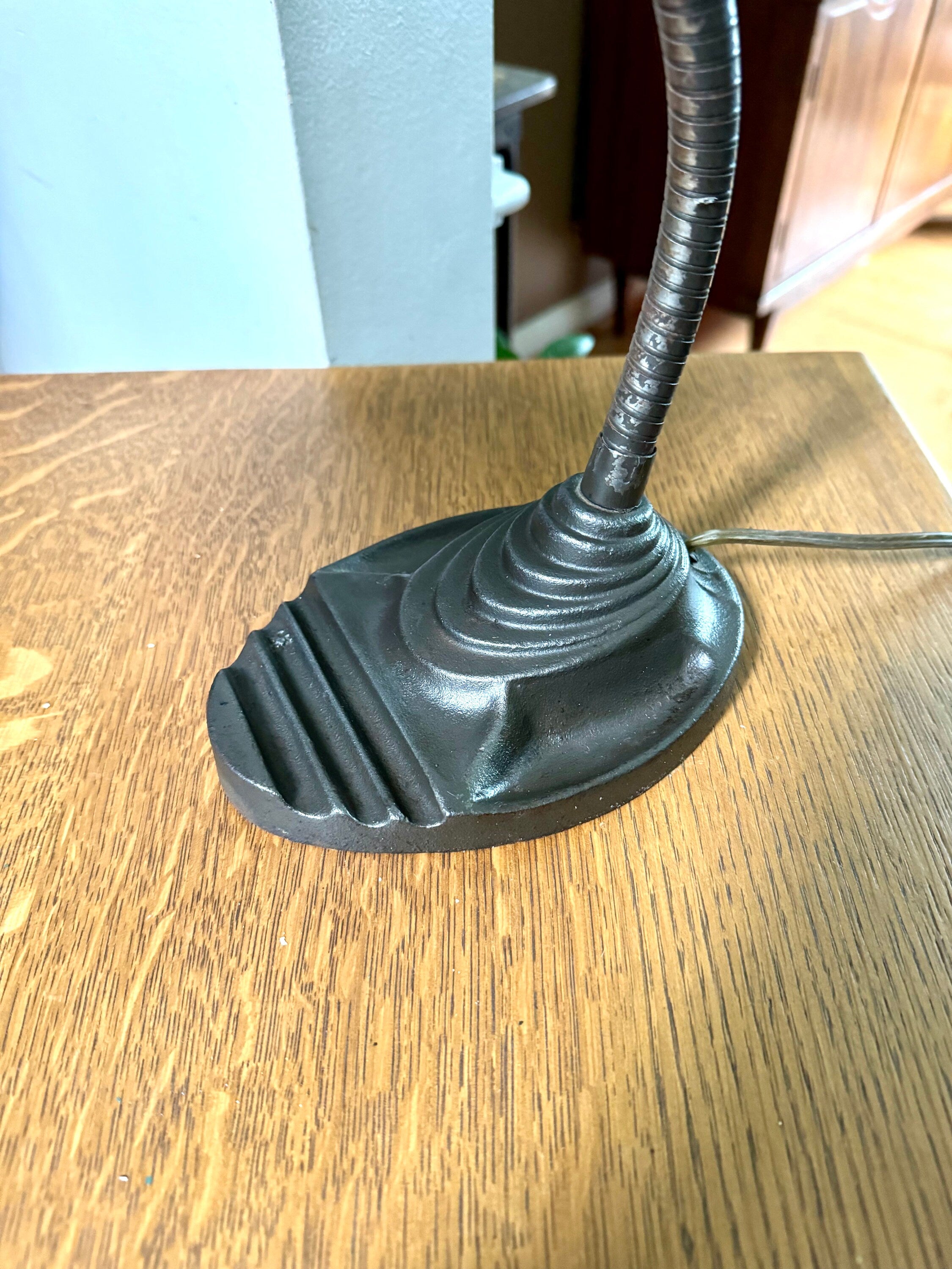 Vintage Eagle Goose Neck Lamp | Industrial Adjustable Desk Lamp | Eagle Cast Iron Desk Lamp | Distressed Metal Desk Lamp | Rustic Desk Lamp