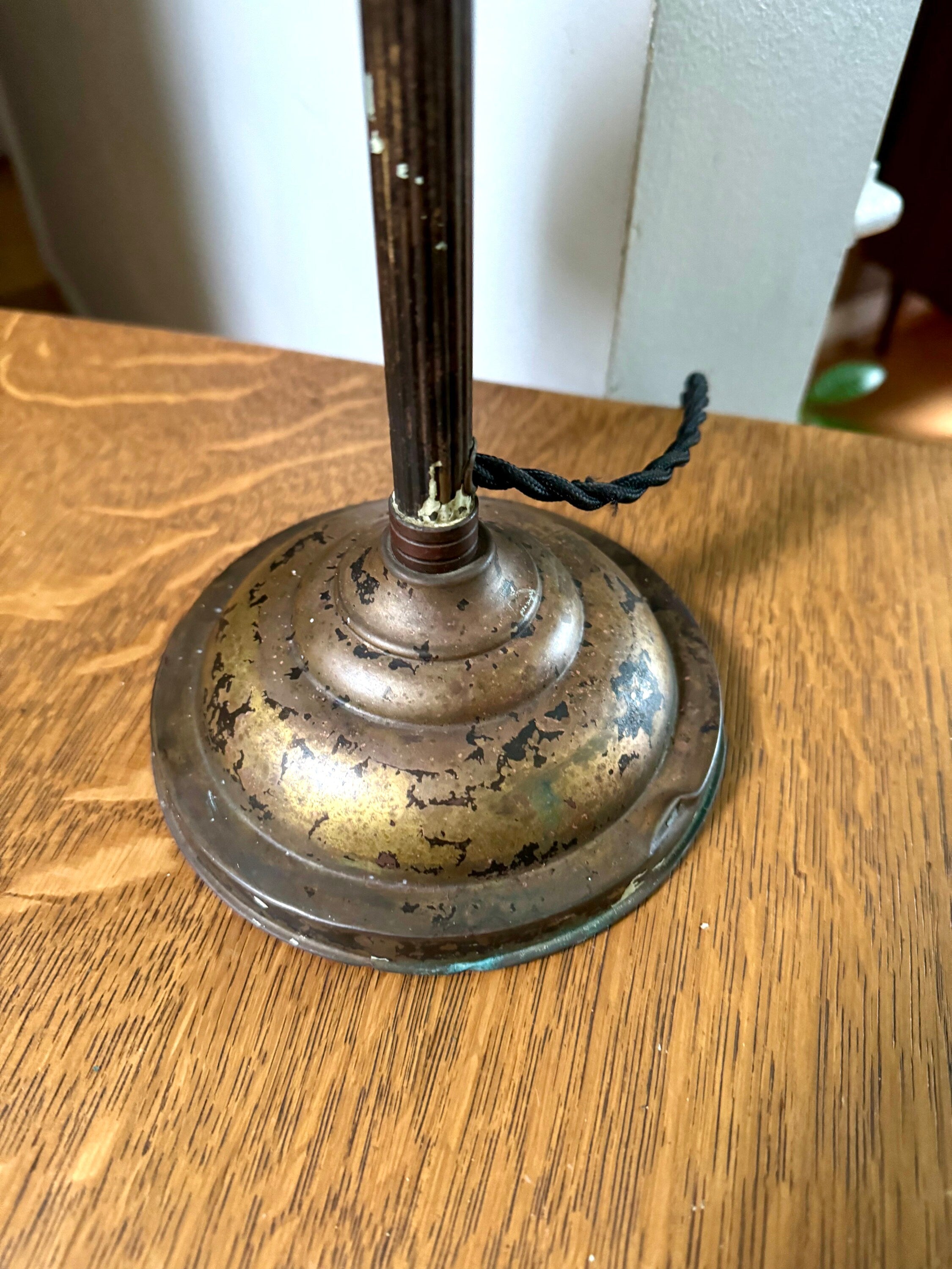 Vintage Industrial Art Decor Lamp | Industrial Pillar Lamp | Rustic Desk Lamp| MIlk Glass Desk Lamp| Distressed Art Deco Lamp | Rewired Lamp