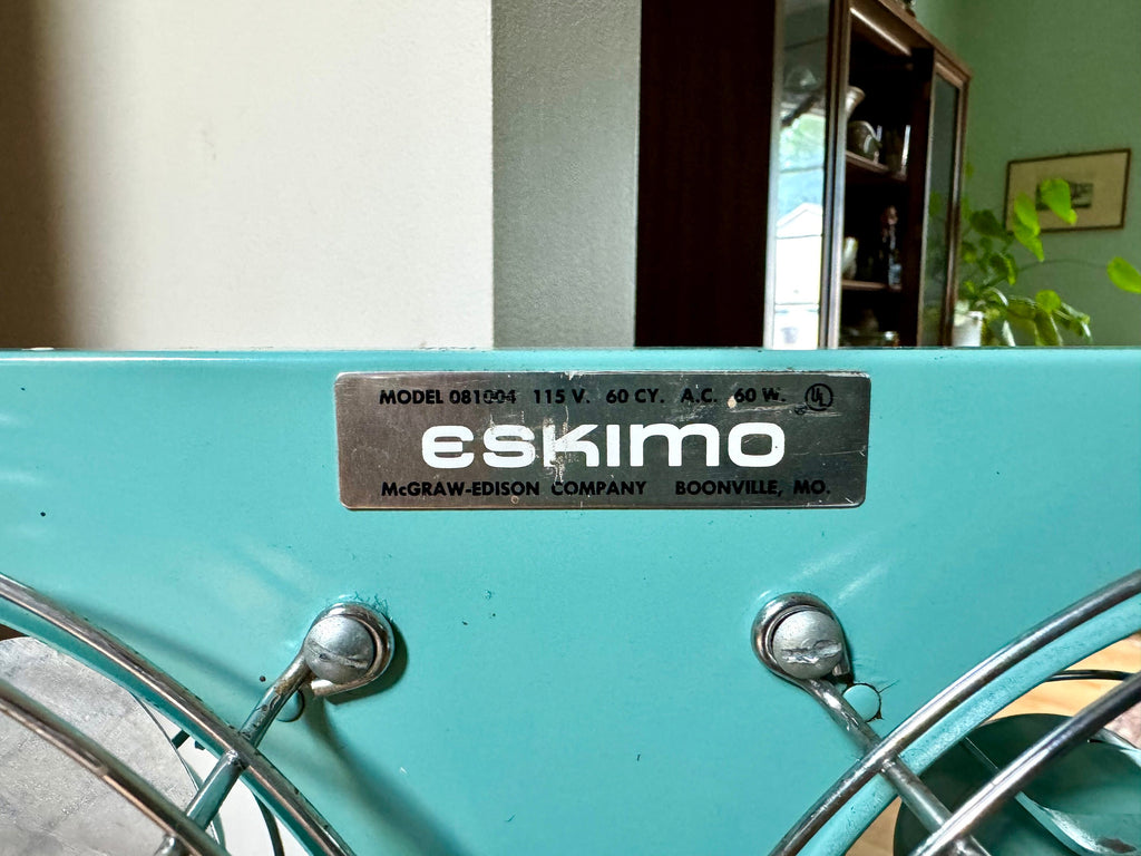 Retro Eskimo Double Window Fan | Vintage Turquoise Window Fan | Adjustable Window Fan | 1960s Double Motor Fan | Eskimo 081400 Window Fan