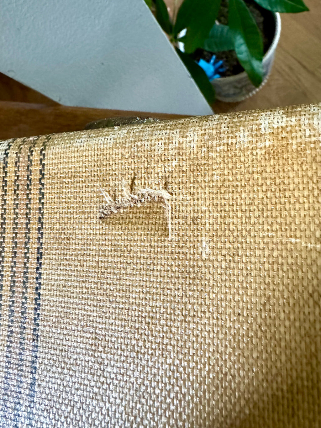 Vintage Wrapped Wood Distressed Hardshell Suitcase | Rustic Striped Hardshell Suitcase | MCM Suitcase | Overnight Bag | Antique Suitcase