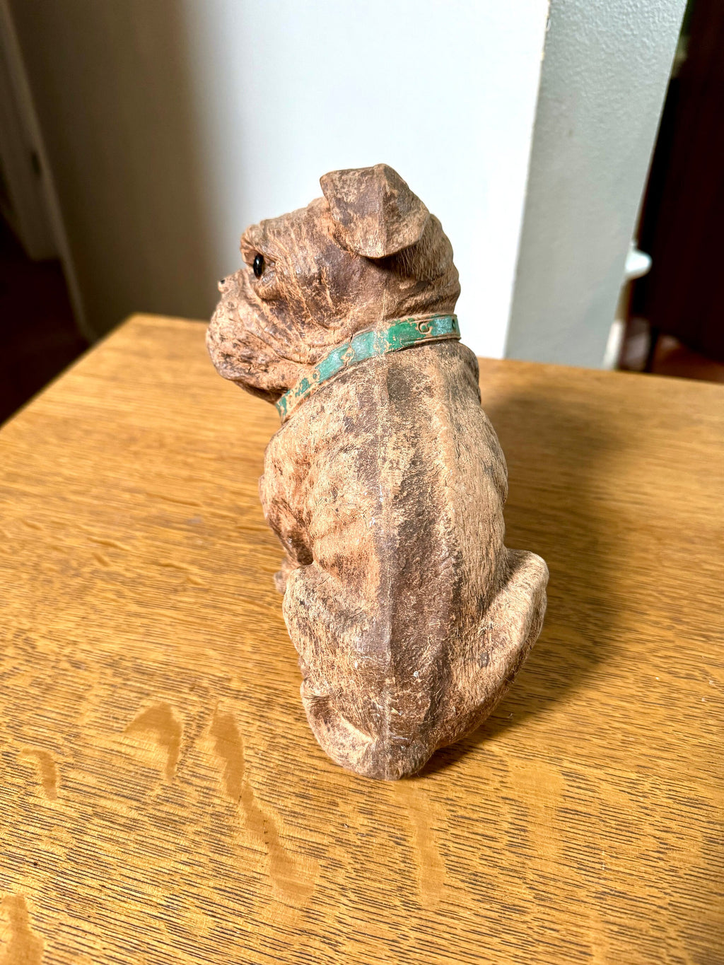 Vintage Carved Syroco Bulldog | Molded Burwood Bulldog | 1930's Syroco Bulldog Statue | Bulldog Lover Statue