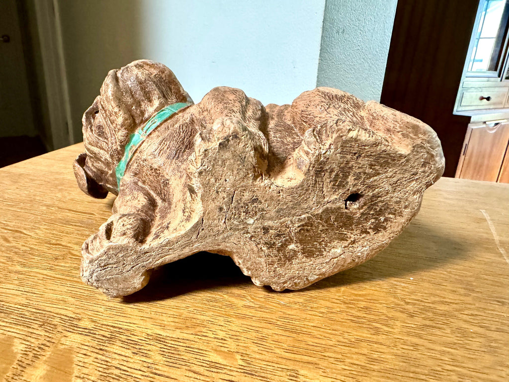 Vintage Carved Syroco Bulldog | Molded Burwood Bulldog | 1930's Syroco Bulldog Statue | Bulldog Lover Statue