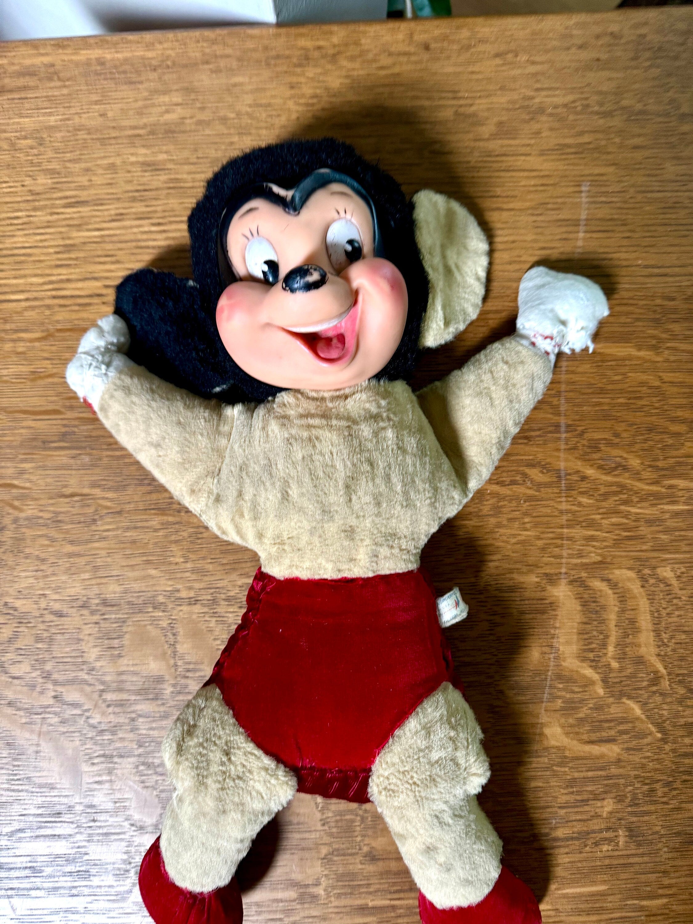 Vintage Distressed Mighty Mouse Stuffed Animal | Ideal Mighty Mouse | Ideal Toy Mighty Mouse | Distressed Mighty Mouse