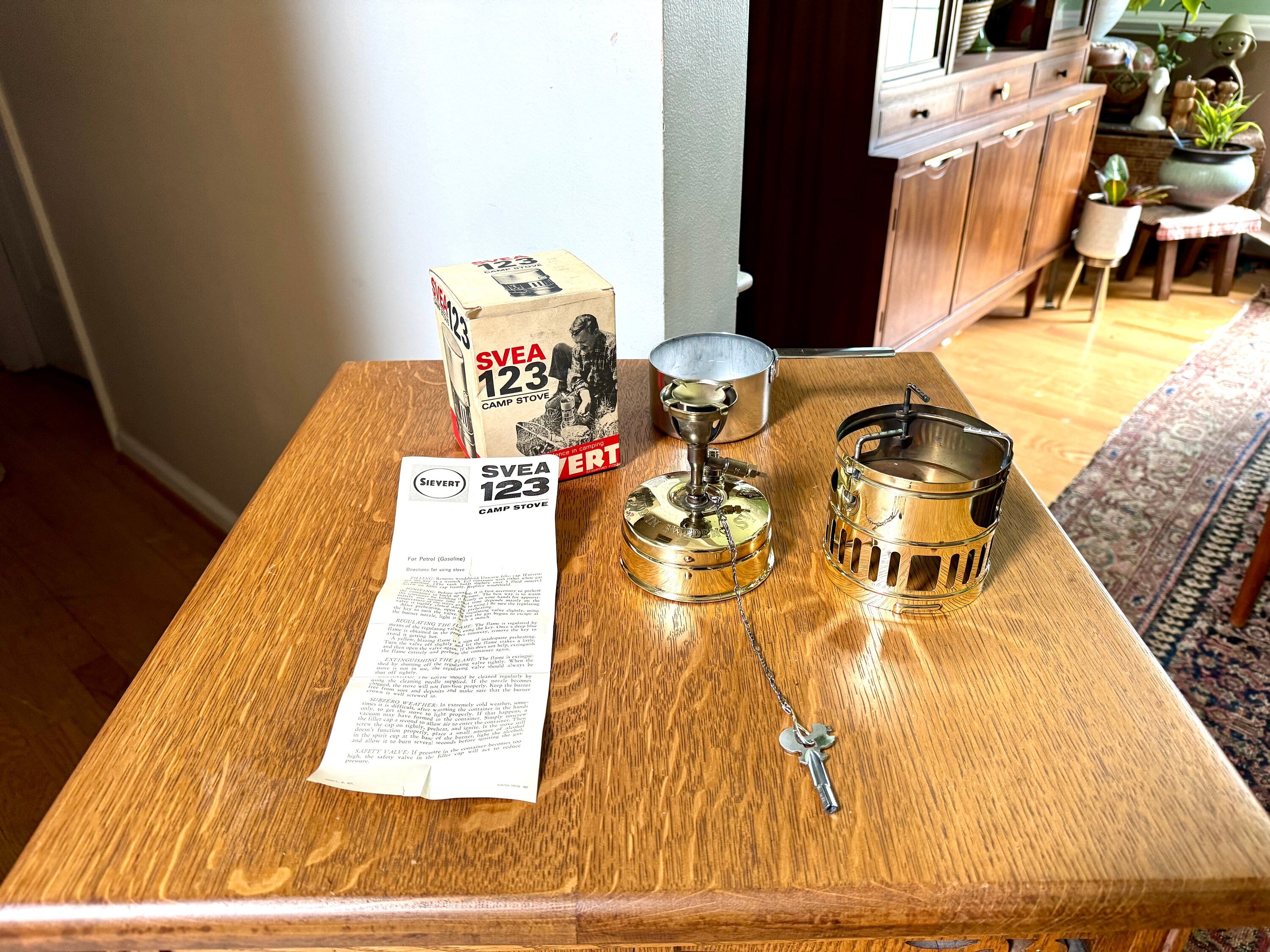 Vintage SVEA 123 Burner Stove | SVEA 123 Backpack Stove | Swedish Brass Camping Stove | Complete SVEA 123 Hiking Stove | Polished Svea Stove