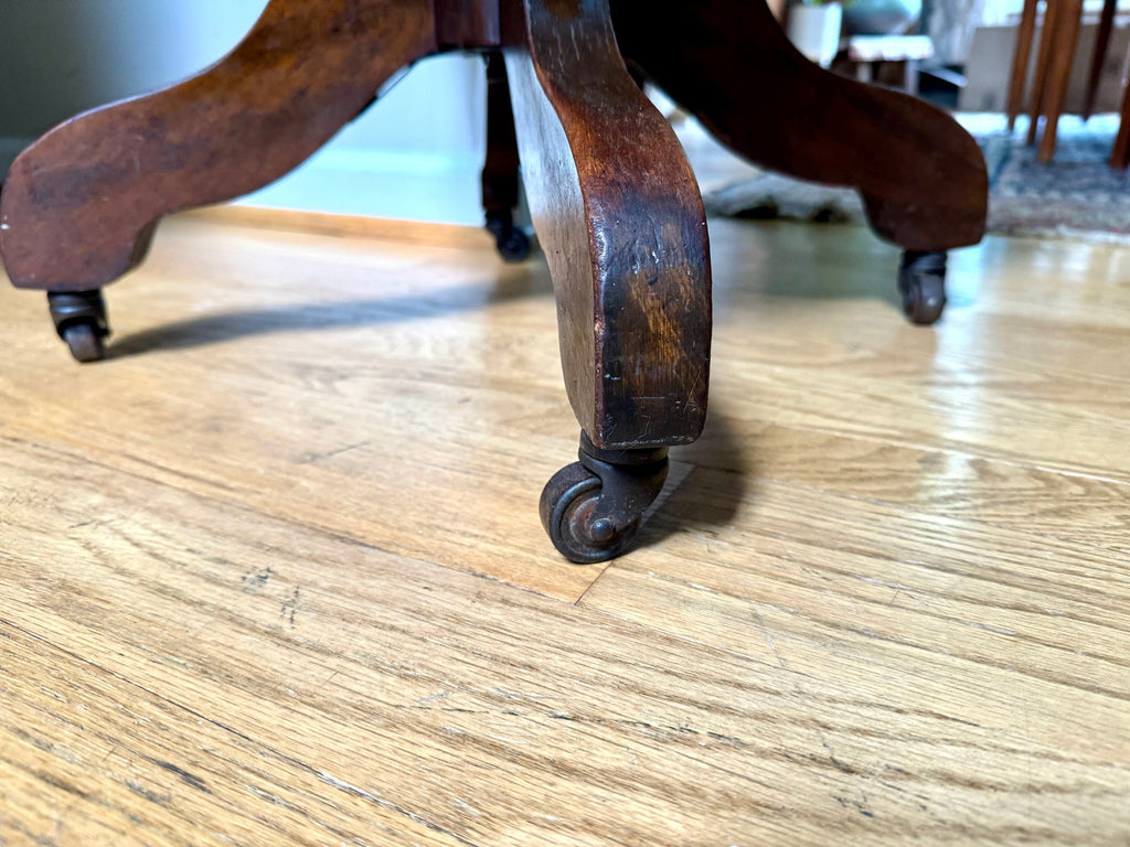 Vintage Solid Wood Desk Chair | Wooden Swivel Chair | Sikes Co. Wood Industrial Chair | Old Library Chair| Rustic Caster Chair | Adjustable Chair