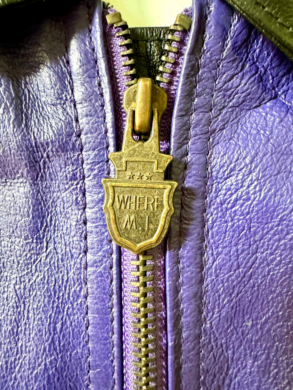 1990's Michael Hoban Purple 8 Leather Jacket | Vintage Michael Hoban Wheremi Jacket | XL Purple 8 Ball Jacket