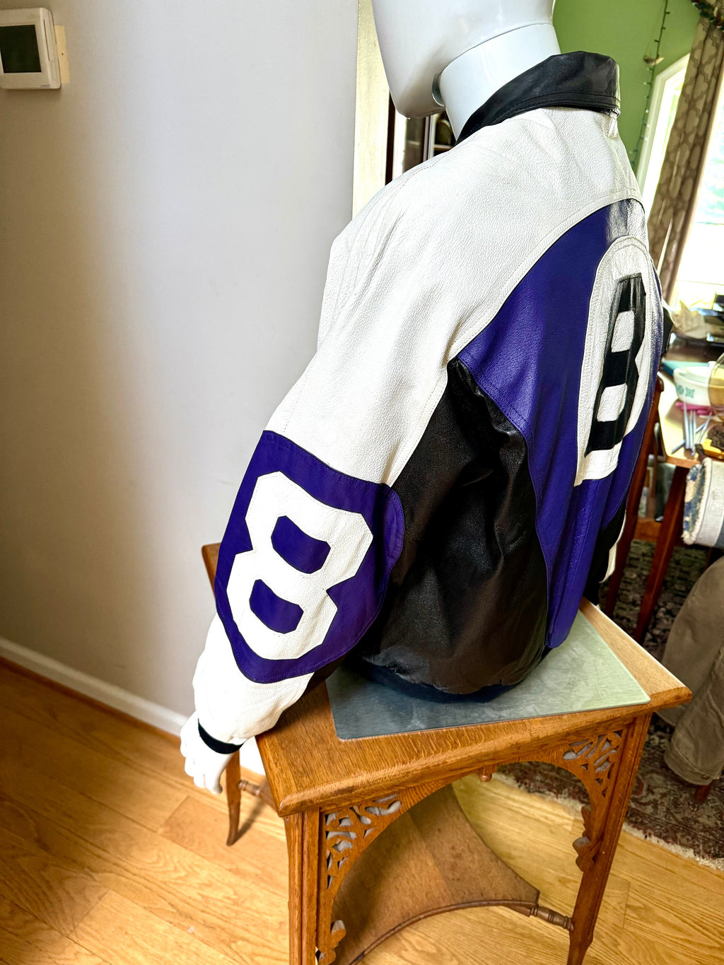 1990's Michael Hoban Purple 8 Leather Jacket | Vintage Michael Hoban Wheremi Jacket | XL Purple 8 Ball Jacket