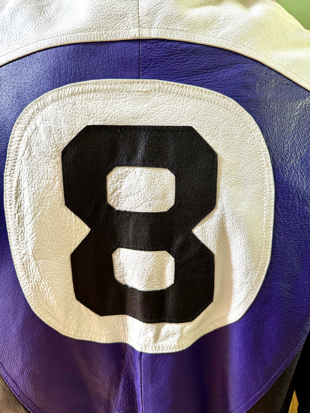1990's Michael Hoban Purple 8 Leather Jacket | Vintage Michael Hoban Wheremi Jacket | XL Purple 8 Ball Jacket