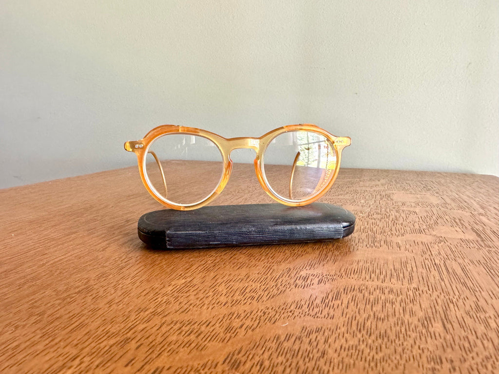 Pair Of 1950's Safety Eyeglasses | Vintage Bausch and Lomb Safety Eyewear | Yellow Safety Eye Glasses | Bausch and Lomb Work Glasses