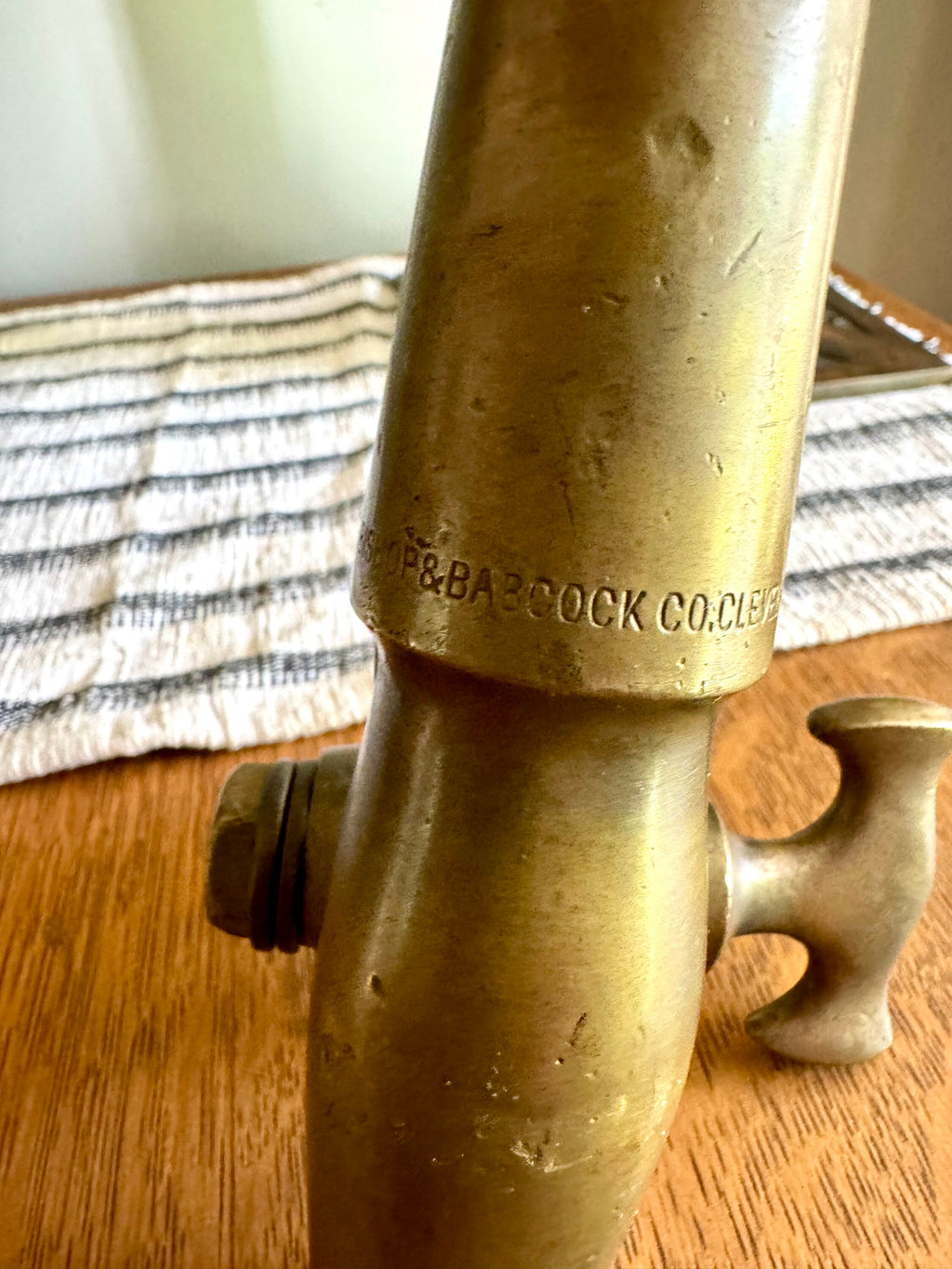 Antique Solid Brass Beer Barrel Spigot | The Bishop & Babcock Beer Tap | Wood Barrel Brass Tap | Large Brass Wine/Beer Tap