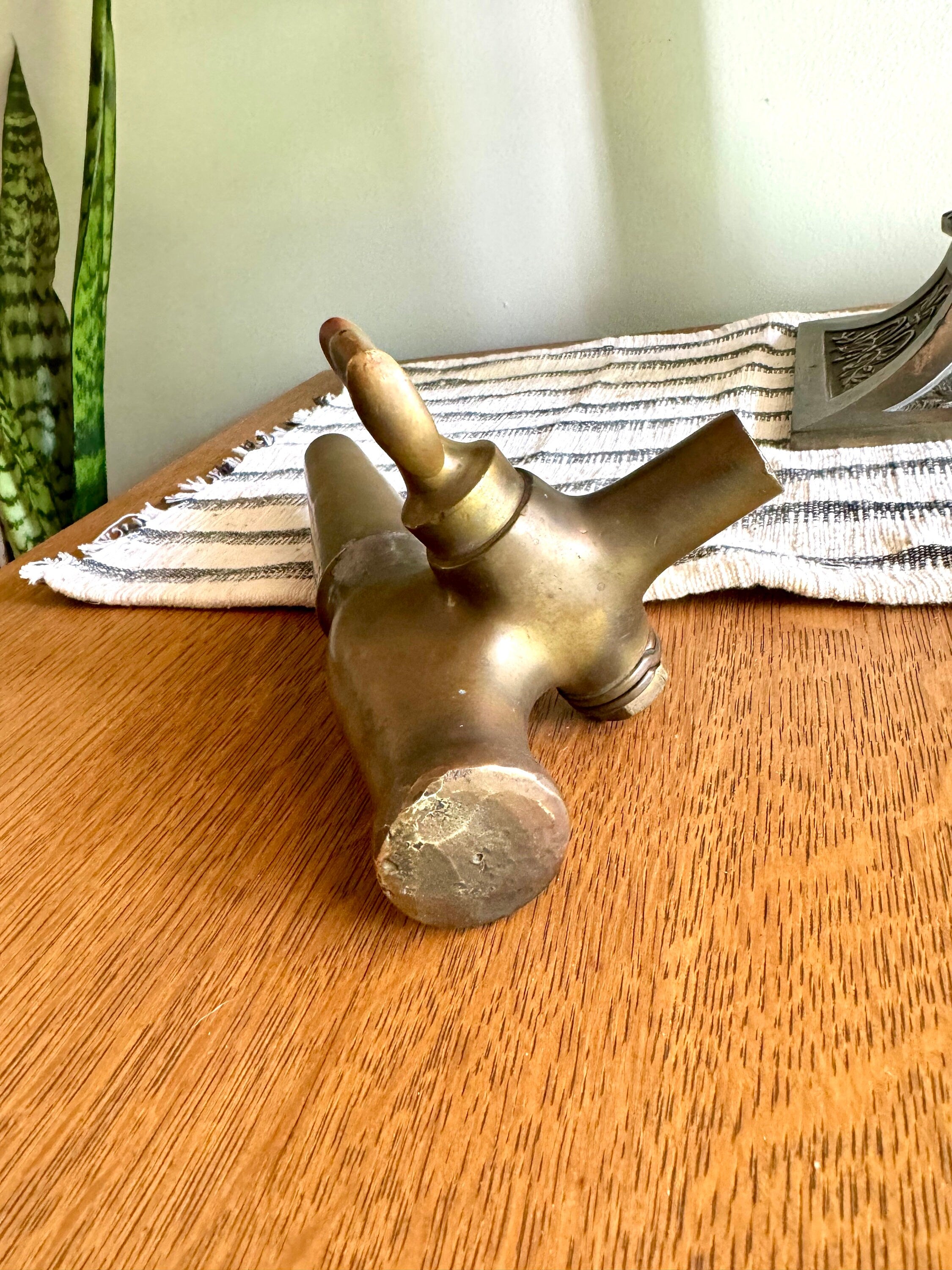 Antique Solid Brass Beer Barrel Spigot | The Bishop & Babcock Beer Tap | Wood Barrel Brass Tap | Large Brass Wine/Beer Tap