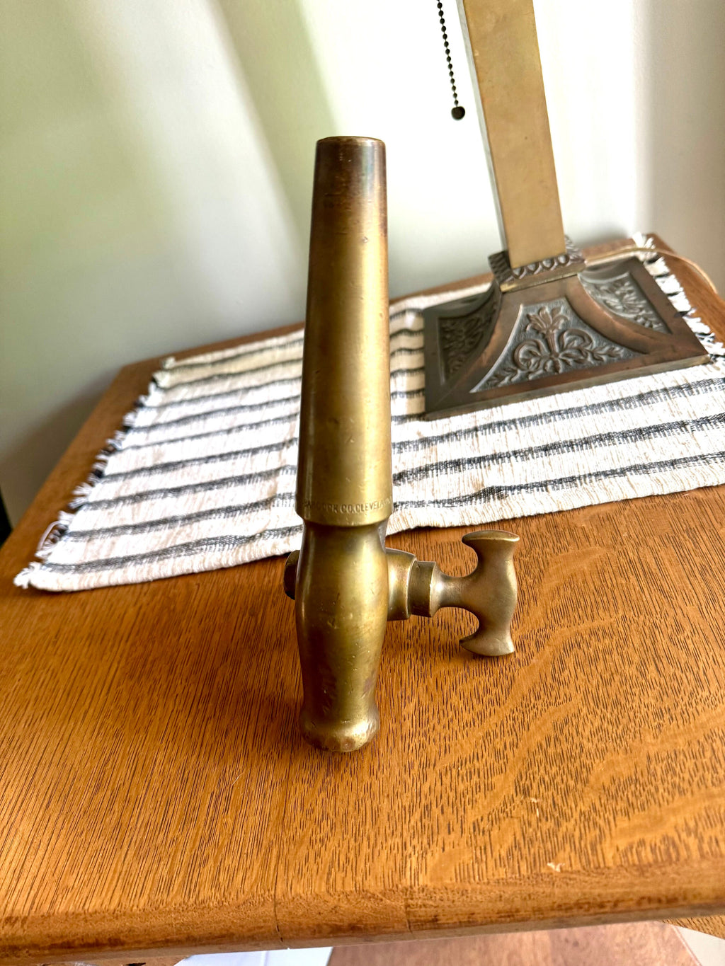 Antique Solid Brass Beer Barrel Spigot | The Bishop & Babcock Beer Tap | Wood Barrel Brass Tap | Large Brass Wine/Beer Tap