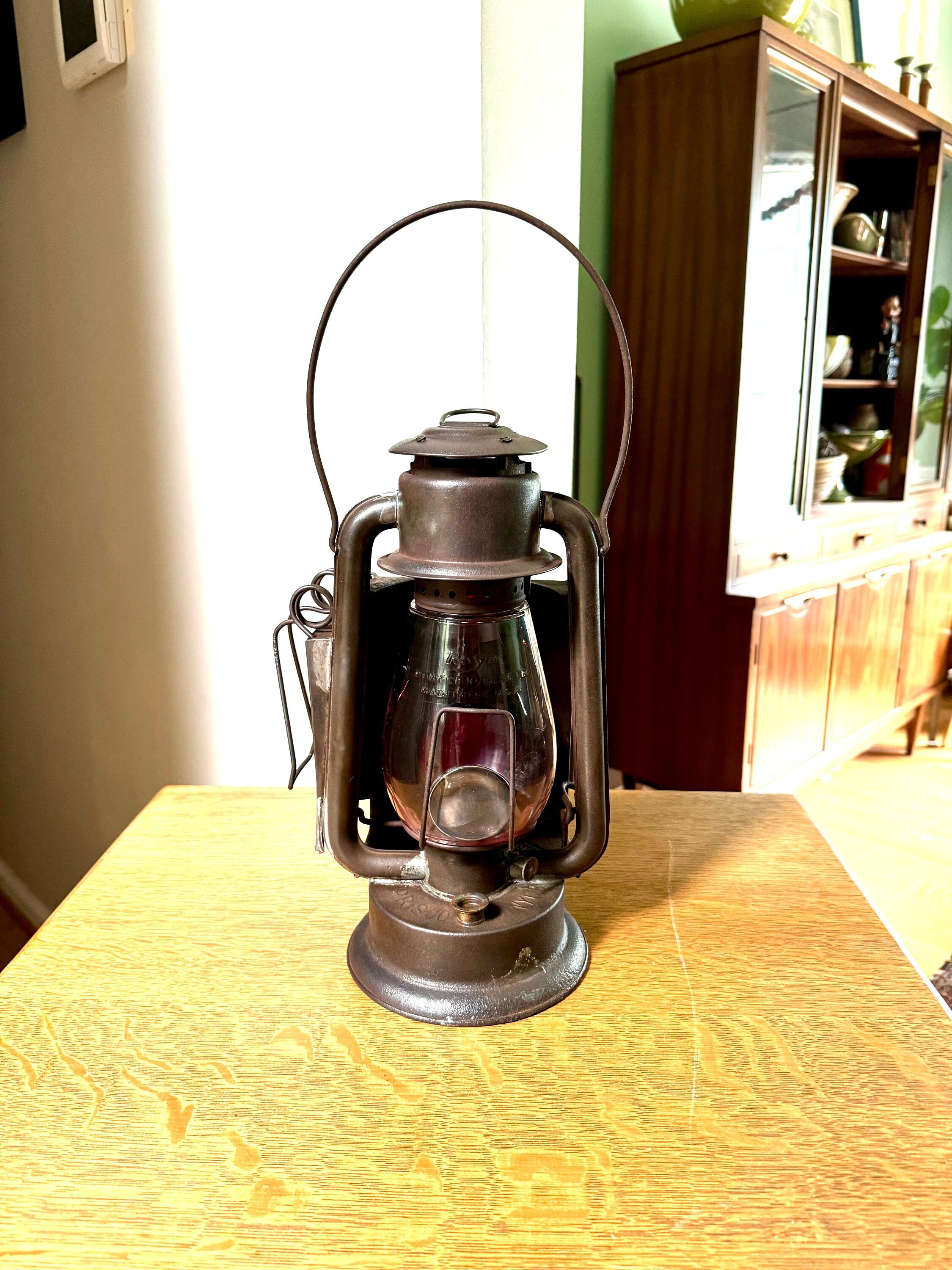 Antique Prisco Pony CB Bulls Eye Globe Lantern | Vintage Rayo Pony C.B. Bulls Eye Lantern| Pritchard Strong Oil Lamp