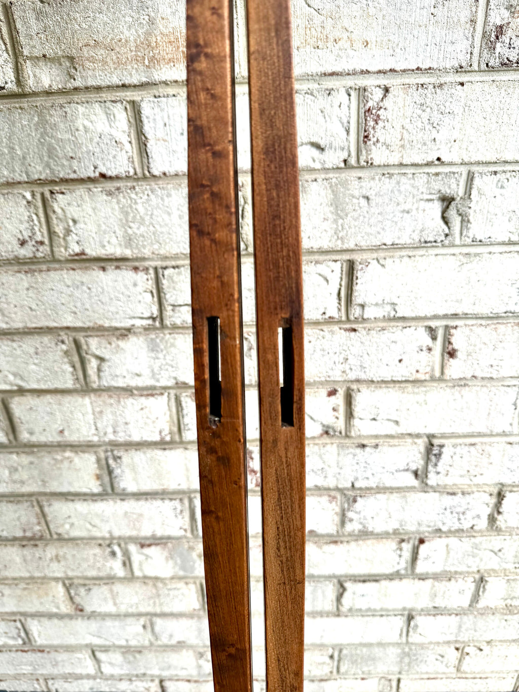 Antique Pair of Strand Wooden Skis | Hickory Wood Skis | Cabin Decor | Antique Snow Skis | Wooden Snow Skis | Leather Bindings Skis