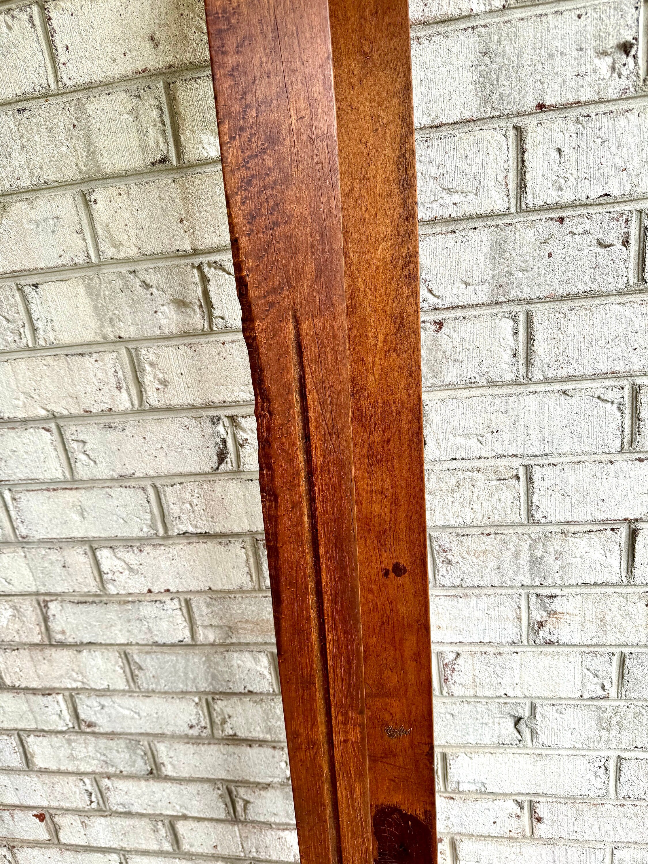 Antique Pair of Strand Wooden Skis | Hickory Wood Skis | Cabin Decor | Antique Snow Skis | Wooden Snow Skis | Leather Bindings Skis