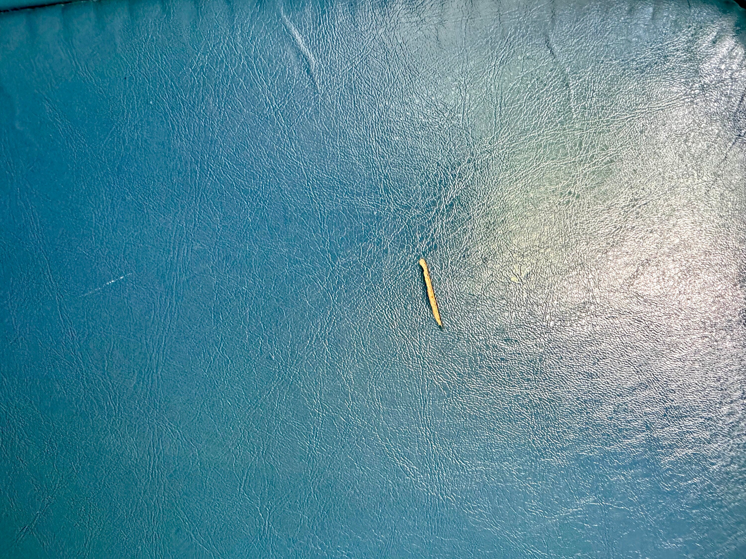 Pair of Small Blue Vinyl Suitcases | Vintage Blue Vinyl Overnight Bags | Small Blue Vinyl Weekenders | Nesting Suitcases | Blue Kids Suitcase