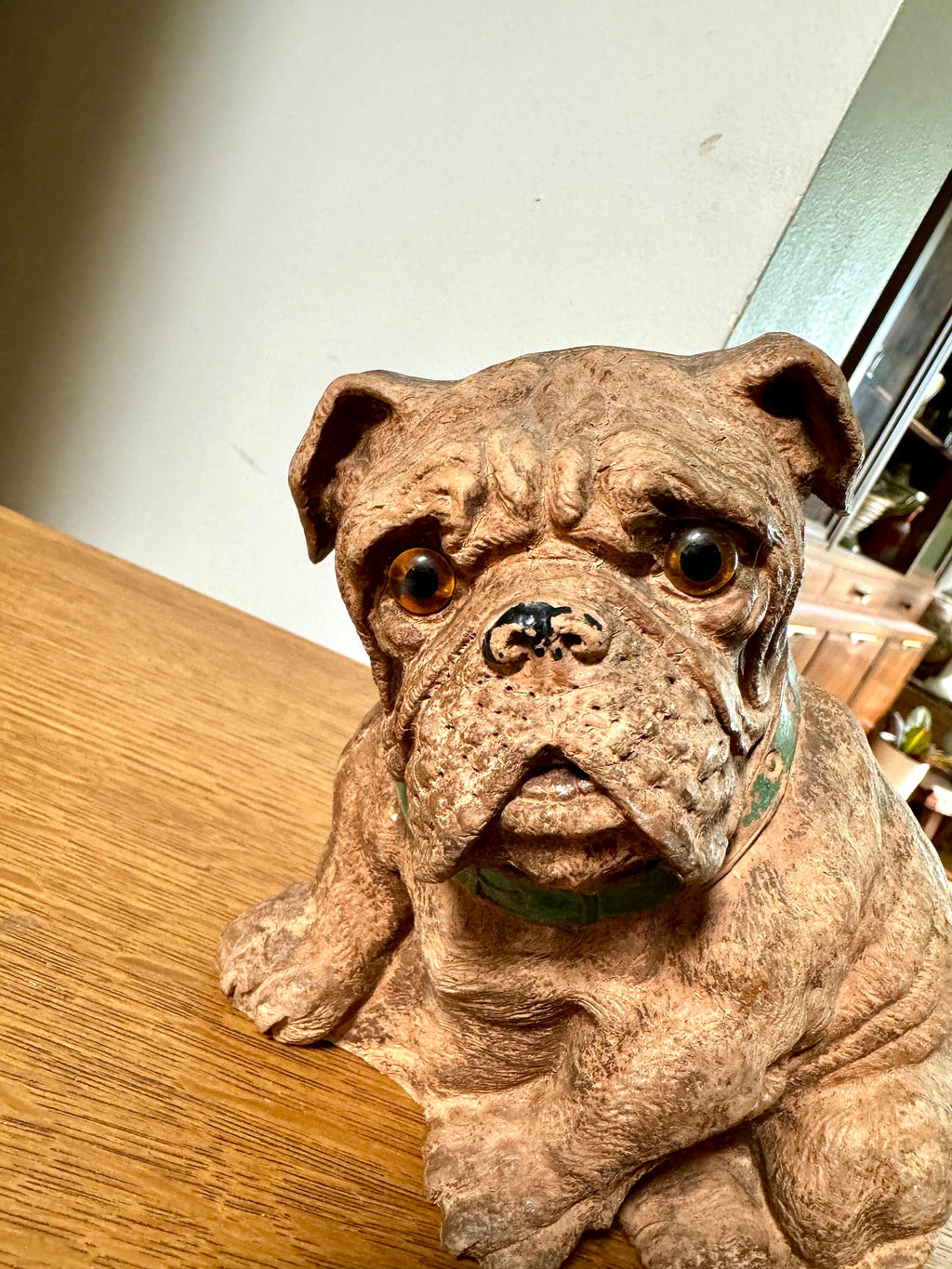 Vintage Carved Syroco Bulldog | Molded Burwood Bulldog | 1930's Syroco Bulldog Statue | Bulldog Lover Statue