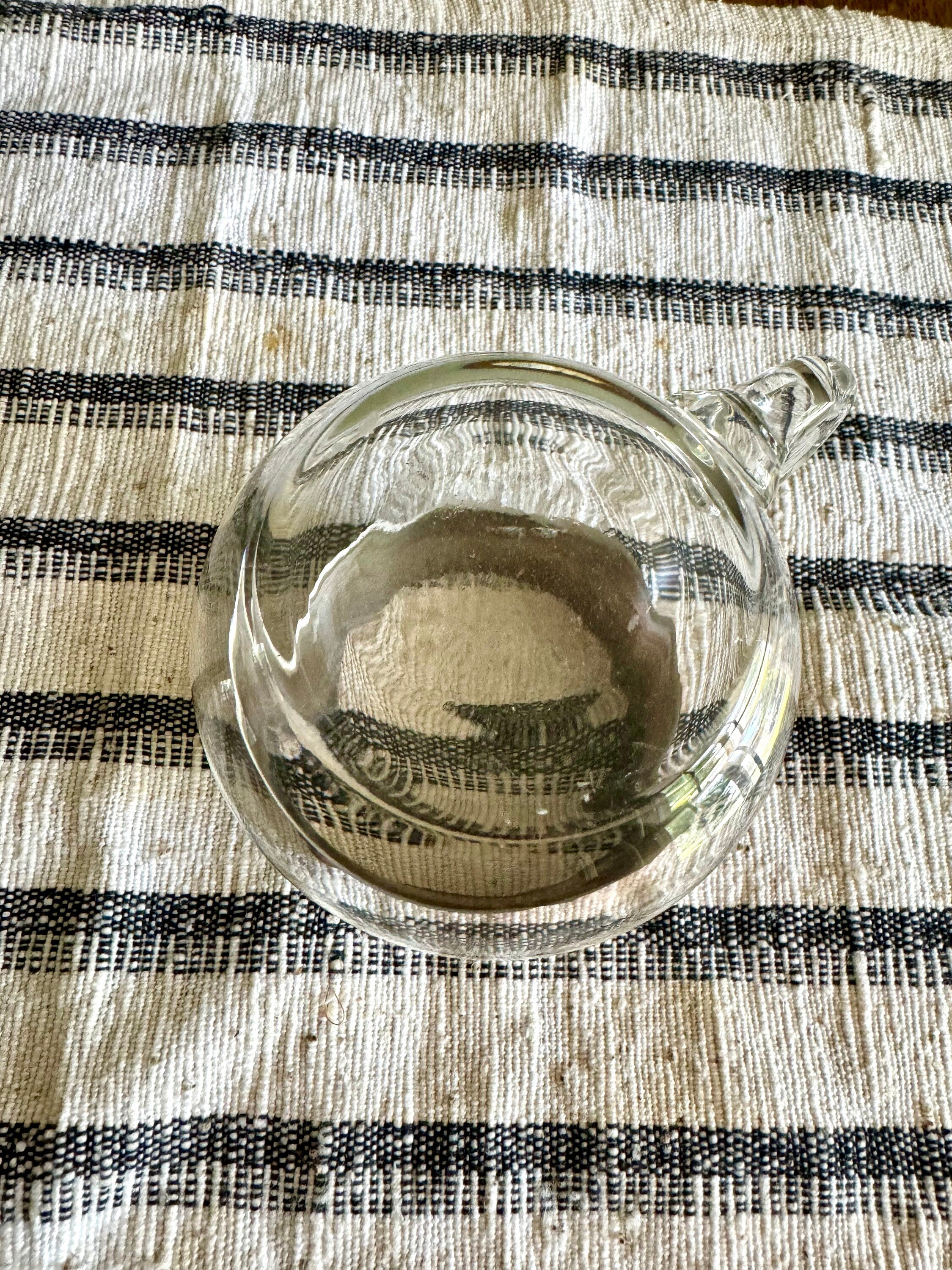 Vtg Dorothy Thorpe Creamer | Silver Rimmed Glass Creamer | MCM Glass Creamer | MCM Creamer Glass with Handle