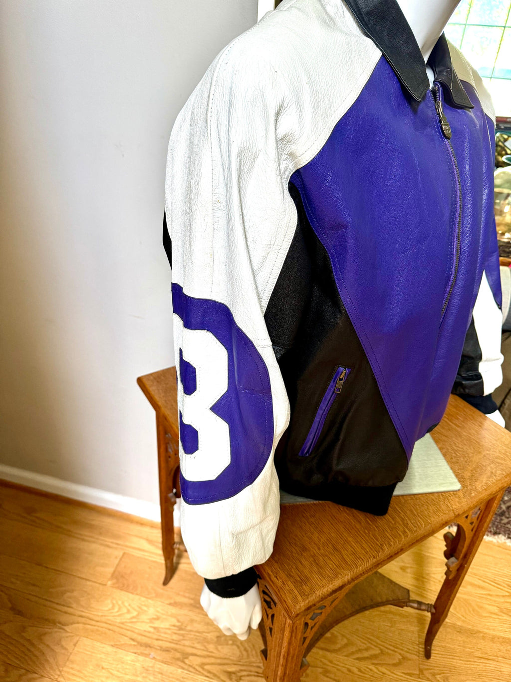 1990's Michael Hoban Purple 8 Leather Jacket | Vintage Michael Hoban Wheremi Jacket | XL Purple 8 Ball Jacket