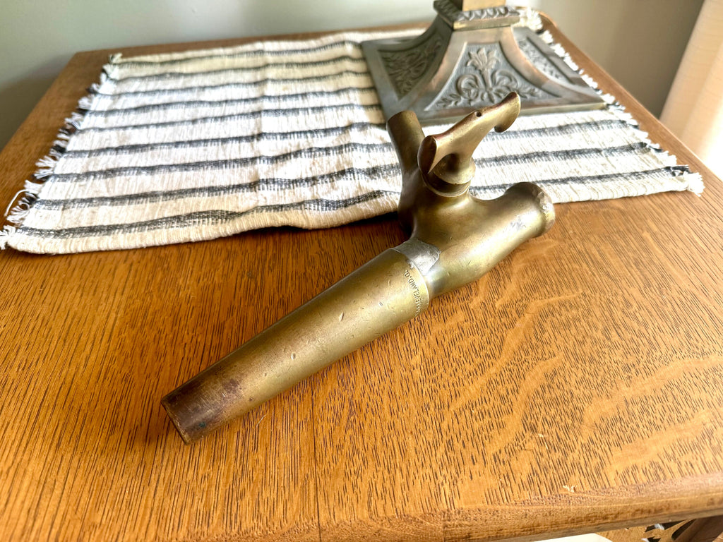 Antique Solid Brass Beer Barrel Spigot | The Bishop & Babcock Beer Tap | Wood Barrel Brass Tap | Large Brass Wine/Beer Tap