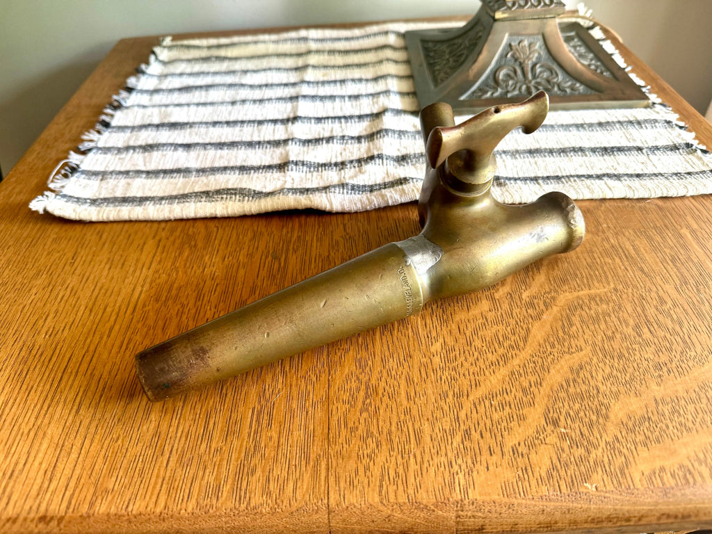 Antique Solid Brass Beer Barrel Spigot | The Bishop & Babcock Beer Tap | Wood Barrel Brass Tap | Large Brass Wine/Beer Tap