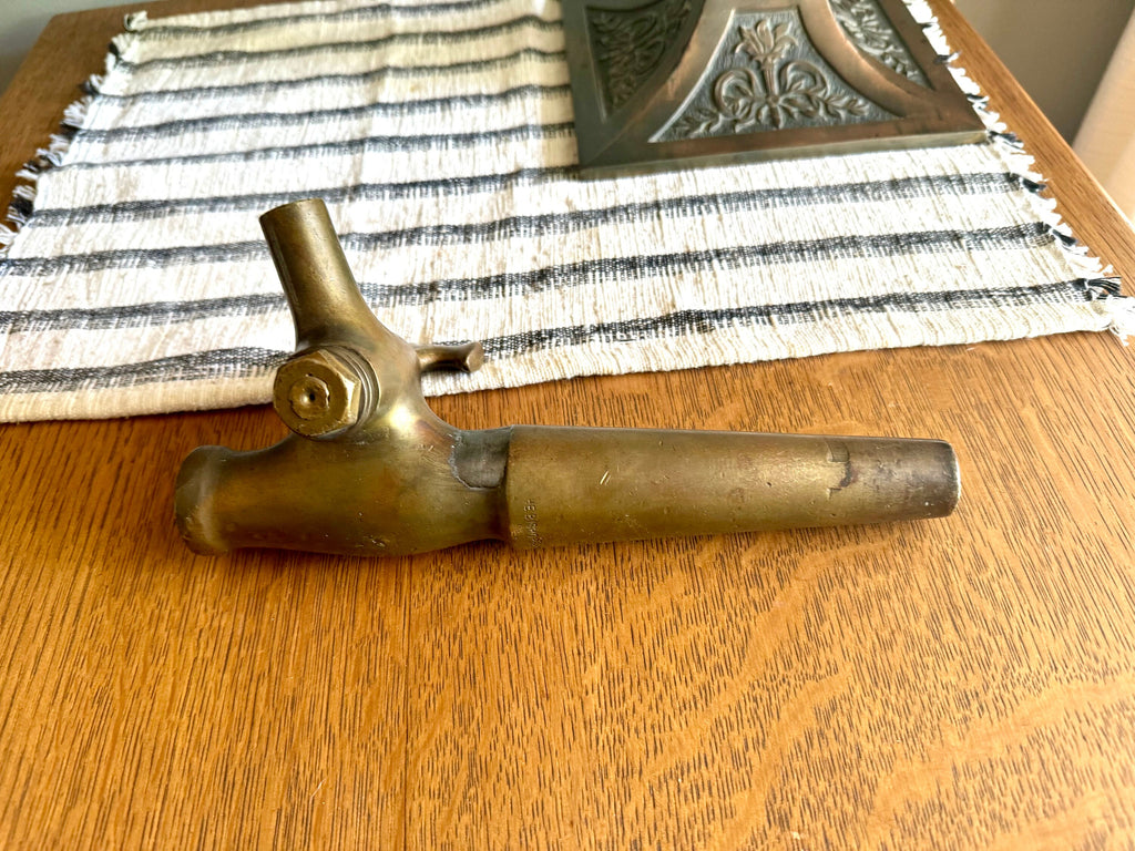 Antique Solid Brass Beer Barrel Spigot | The Bishop & Babcock Beer Tap | Wood Barrel Brass Tap | Large Brass Wine/Beer Tap
