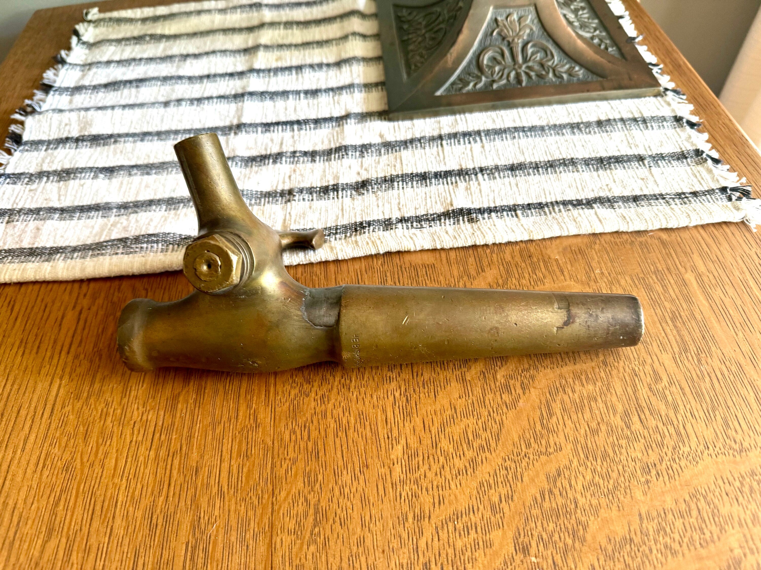 Antique Solid Brass Beer Barrel Spigot | The Bishop & Babcock Beer Tap | Wood Barrel Brass Tap | Large Brass Wine/Beer Tap