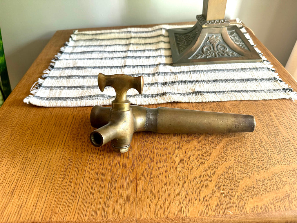 Antique Solid Brass Beer Barrel Spigot | The Bishop & Babcock Beer Tap | Wood Barrel Brass Tap | Large Brass Wine/Beer Tap