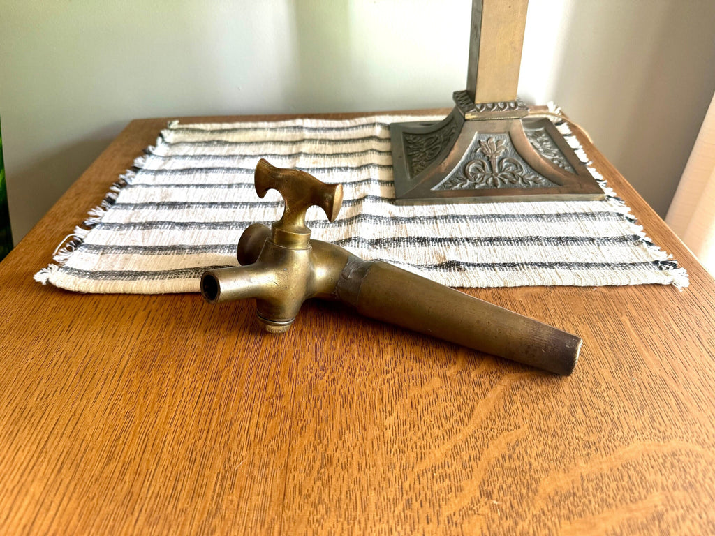 Antique Solid Brass Beer Barrel Spigot | The Bishop & Babcock Beer Tap | Wood Barrel Brass Tap | Large Brass Wine/Beer Tap